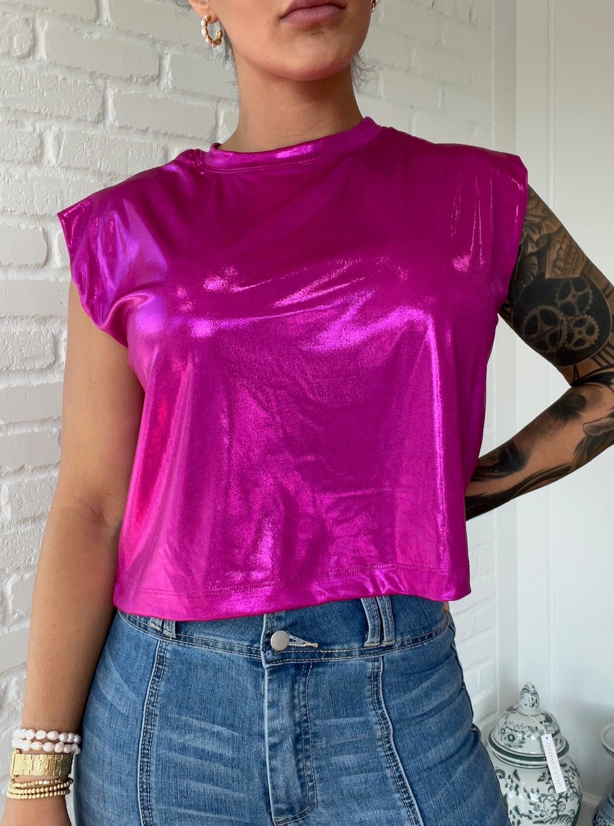 Metallic Muscle Top