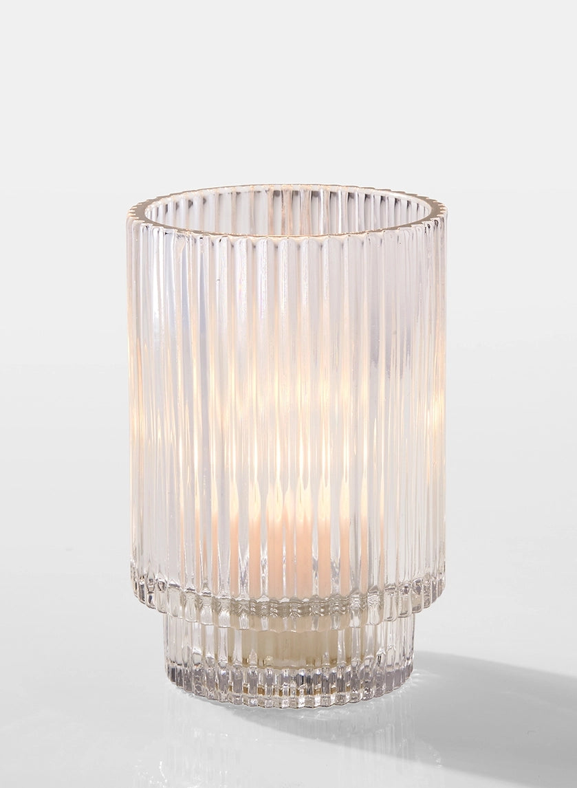 Pleated Glass Votive Holder