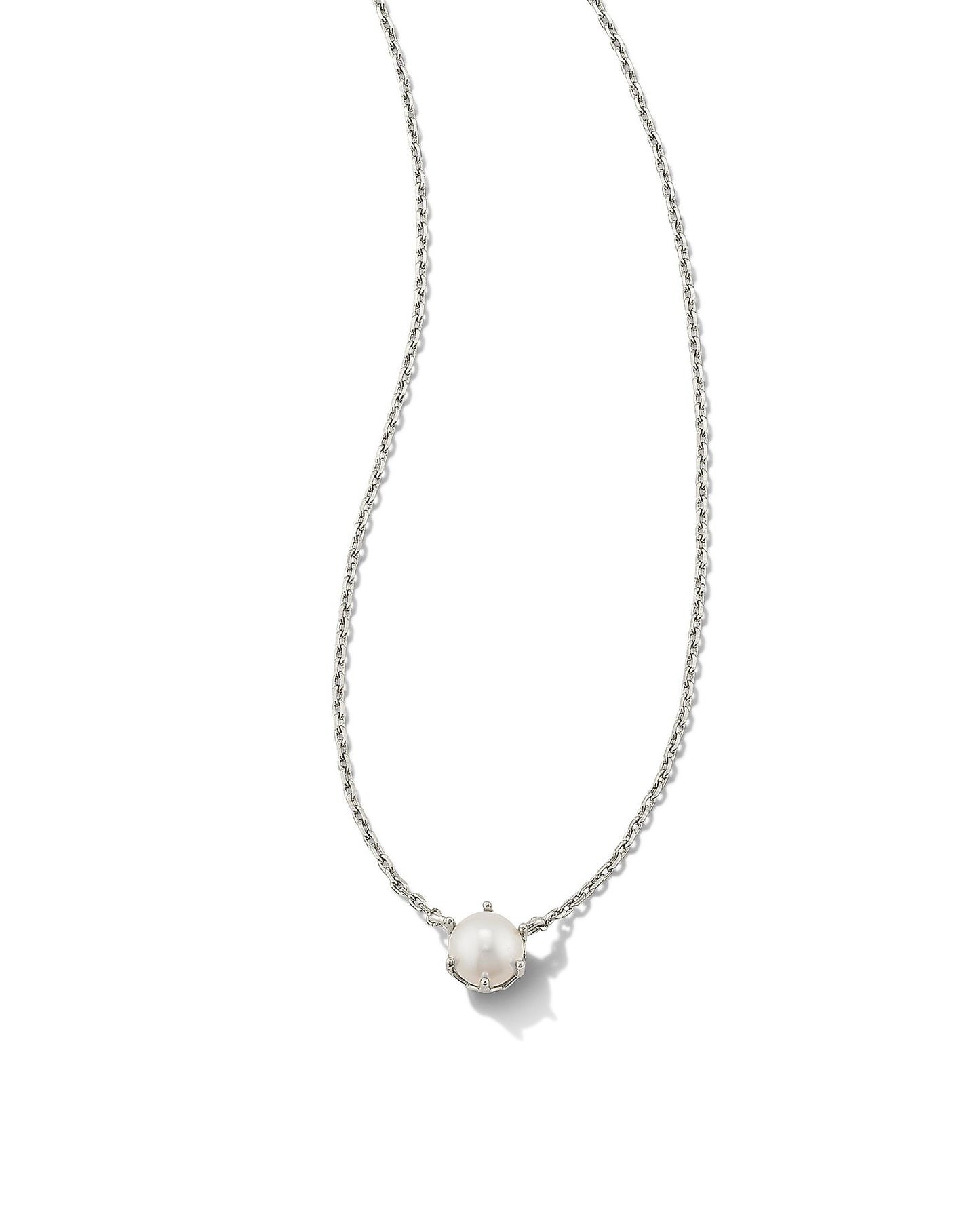Kendra Scott Ashton Pearl Pendant Necklace Silver White Pearl