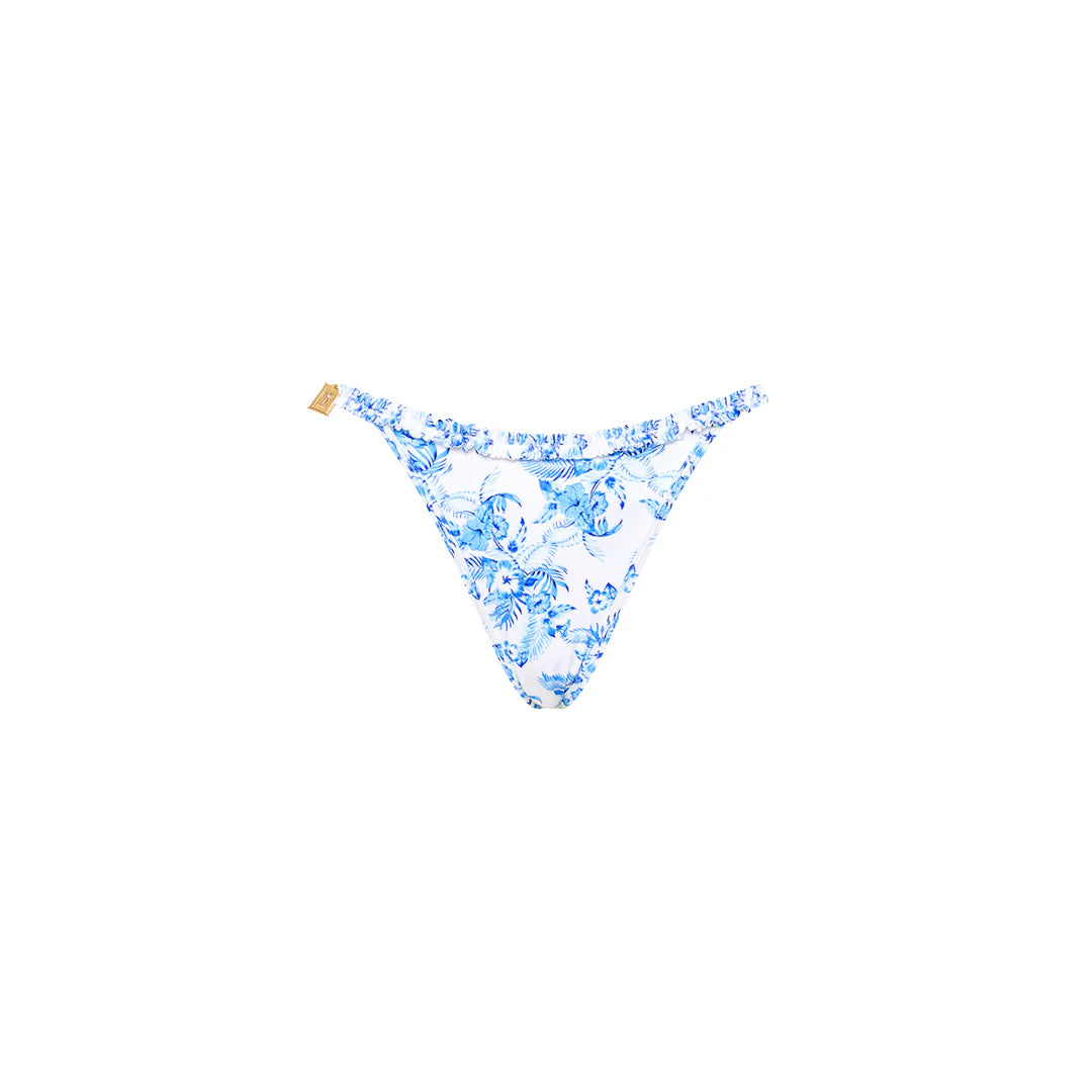 Kulani Kinis Double Ruffle Adjustable Cheeky Bikini Bottom - Vintage Paradise