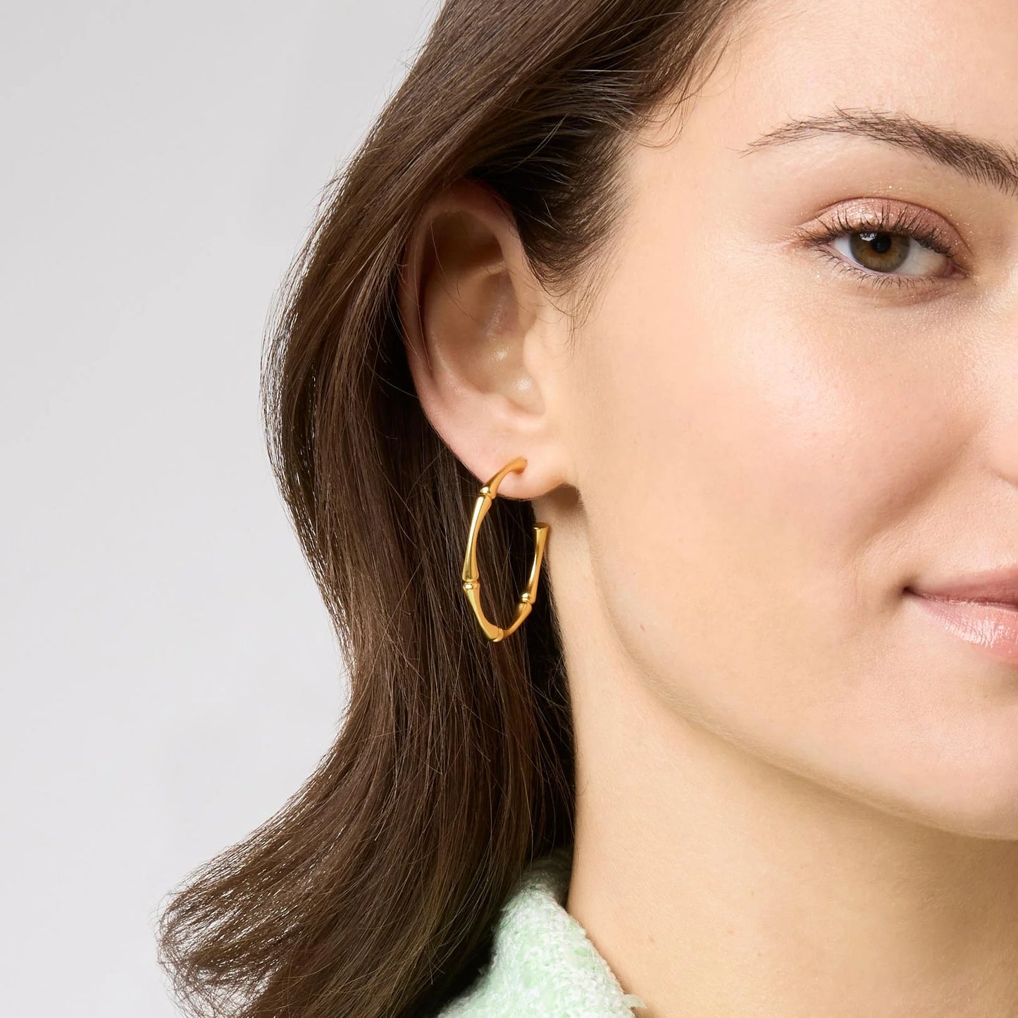Julie Vos Gold Bamboo Hoop Earring Large