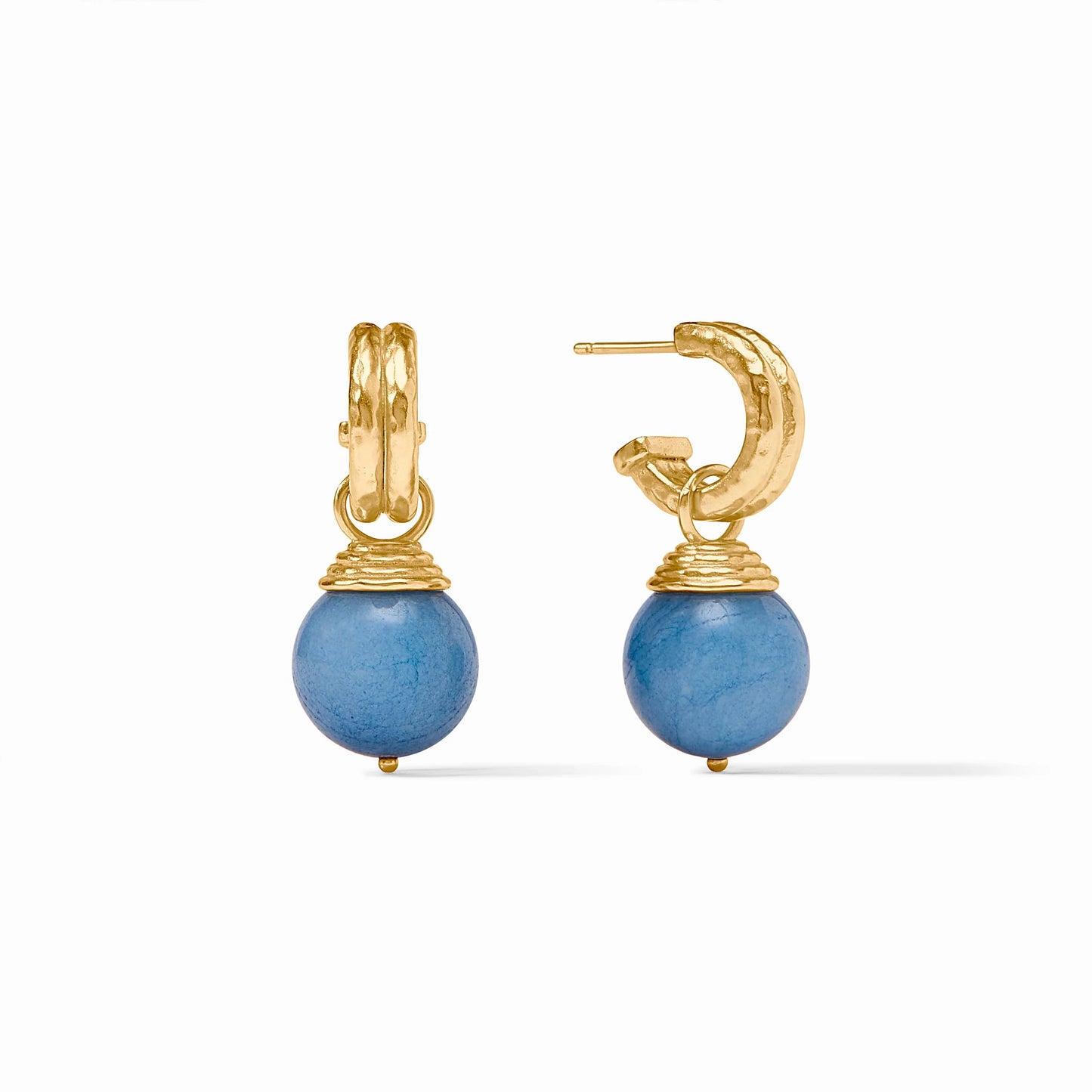 Julie Vos Bonbon Hoop & Charm Earring Aqua Aura Blue
