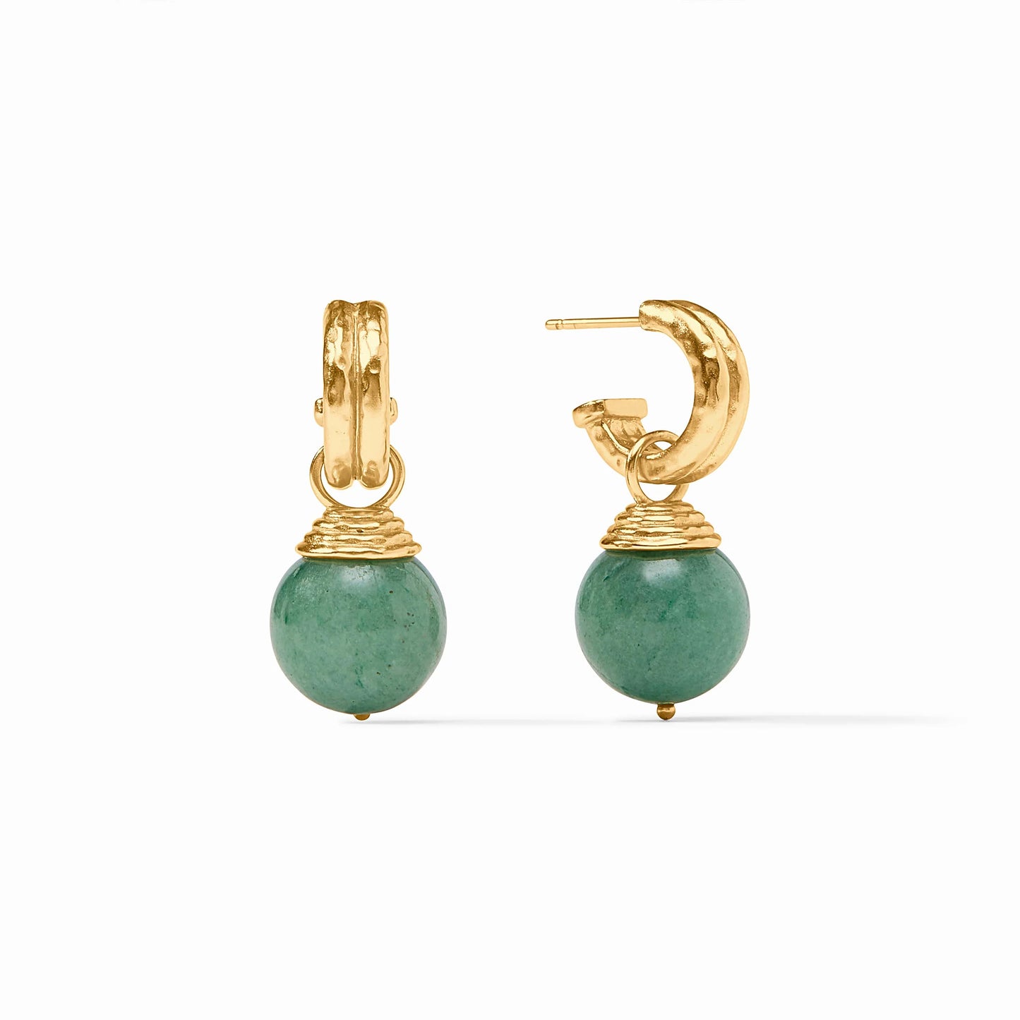 Julie Vos Bonbon Hoop & Charm Earring Jade Green