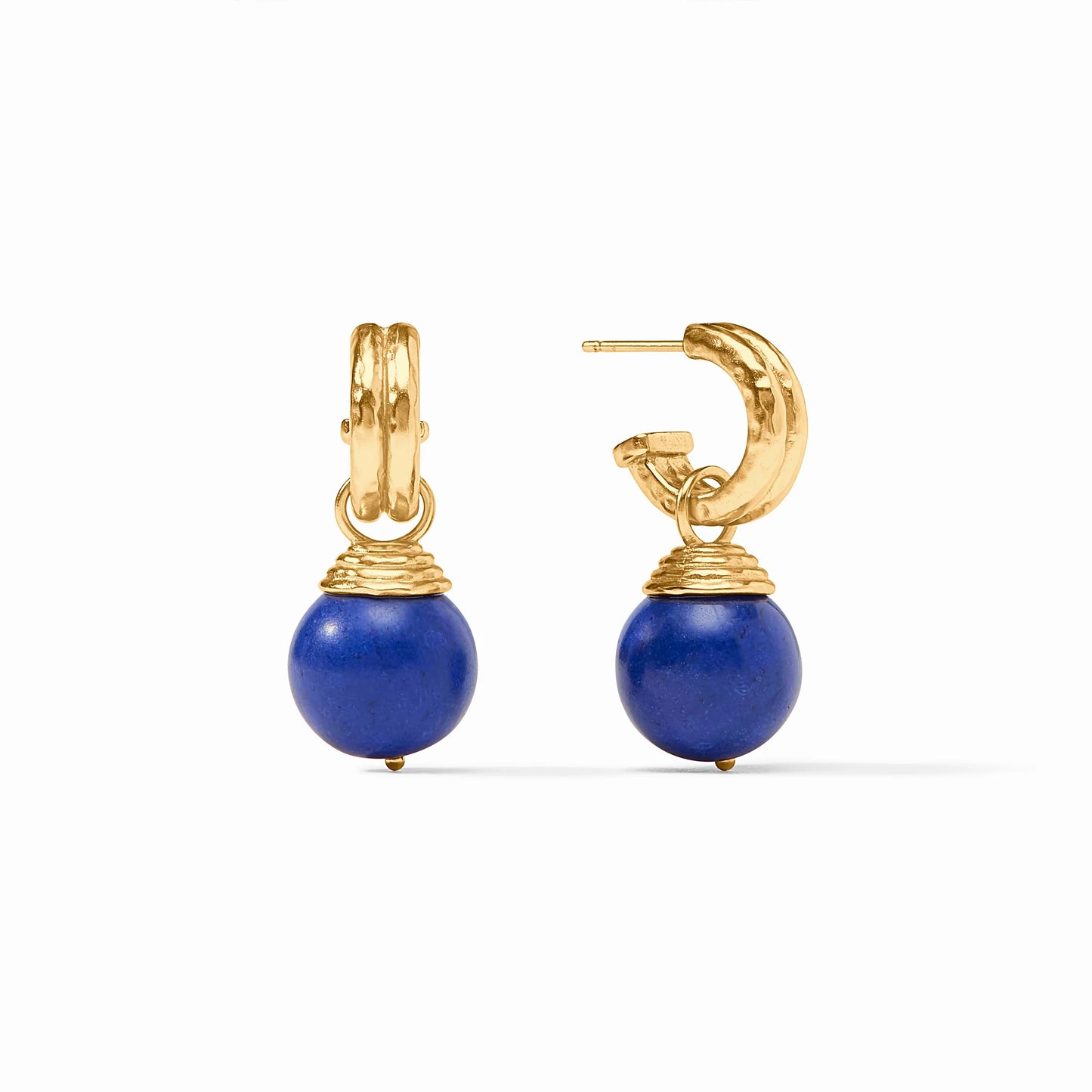 Julie Vos Bonbon Hoop & Charm Earring Lapis Blue