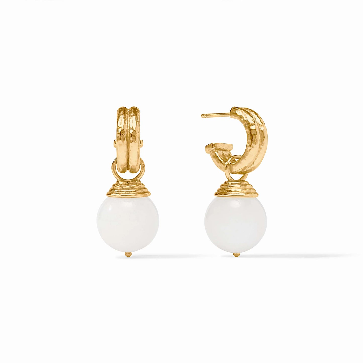 Julie Vos Bonbon Hoop & Charm Earring Moonstone White