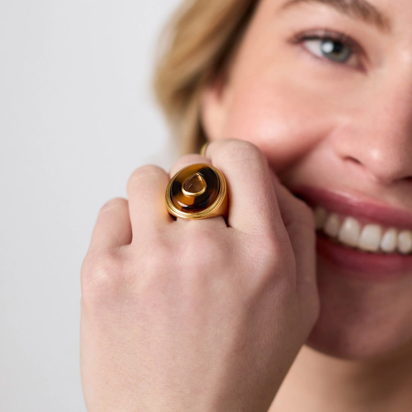 Julie Vos Carnaby Statement Ring Tortoiseshell