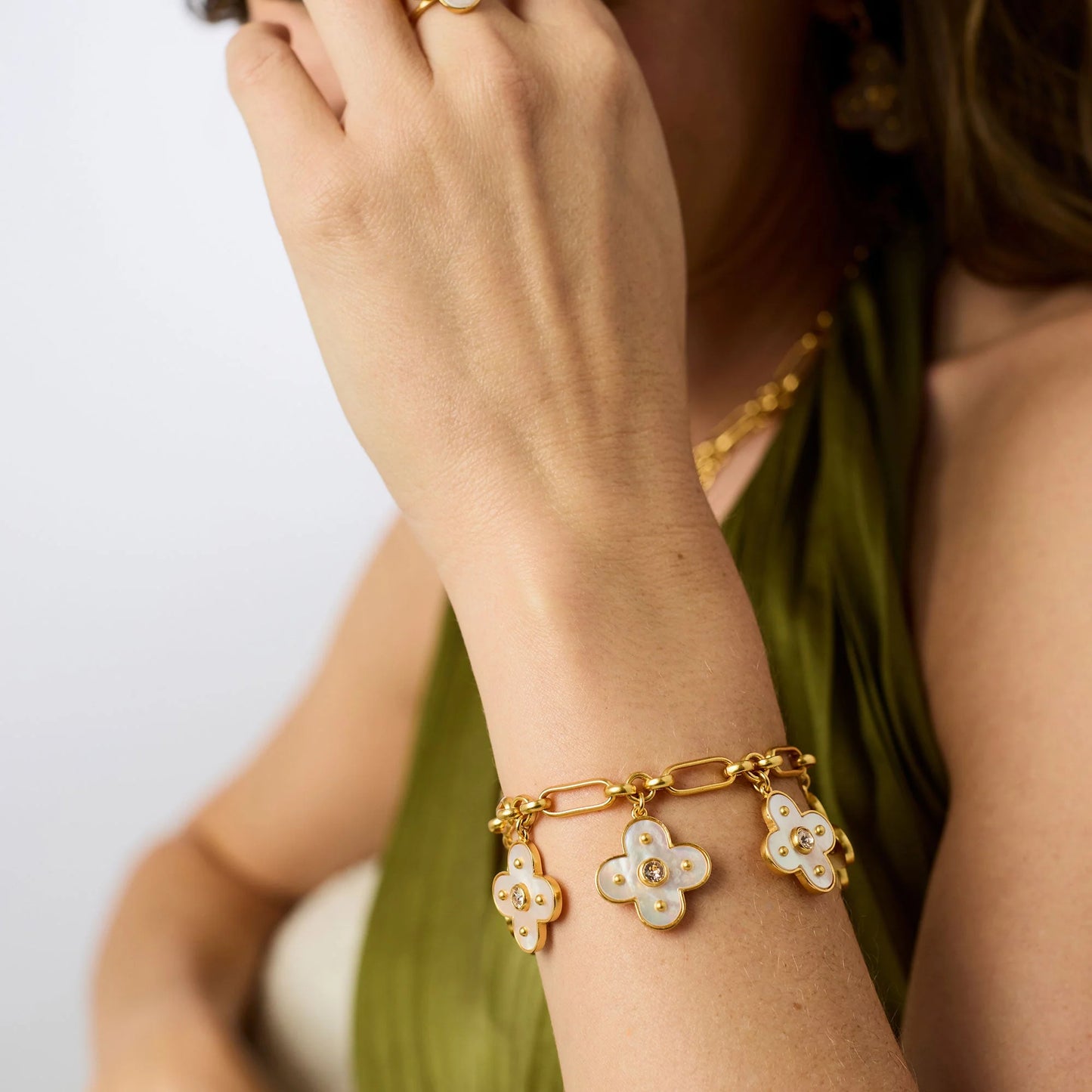 Julie Vos Colette Charm Bracelet In Champagne