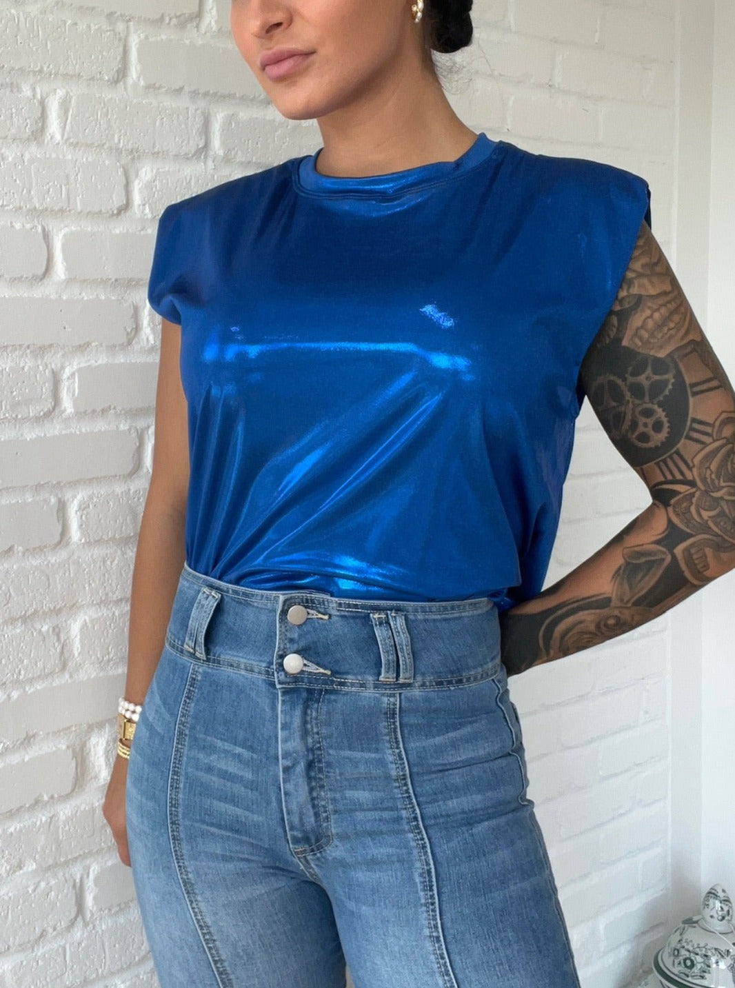Metallic Muscle Top
