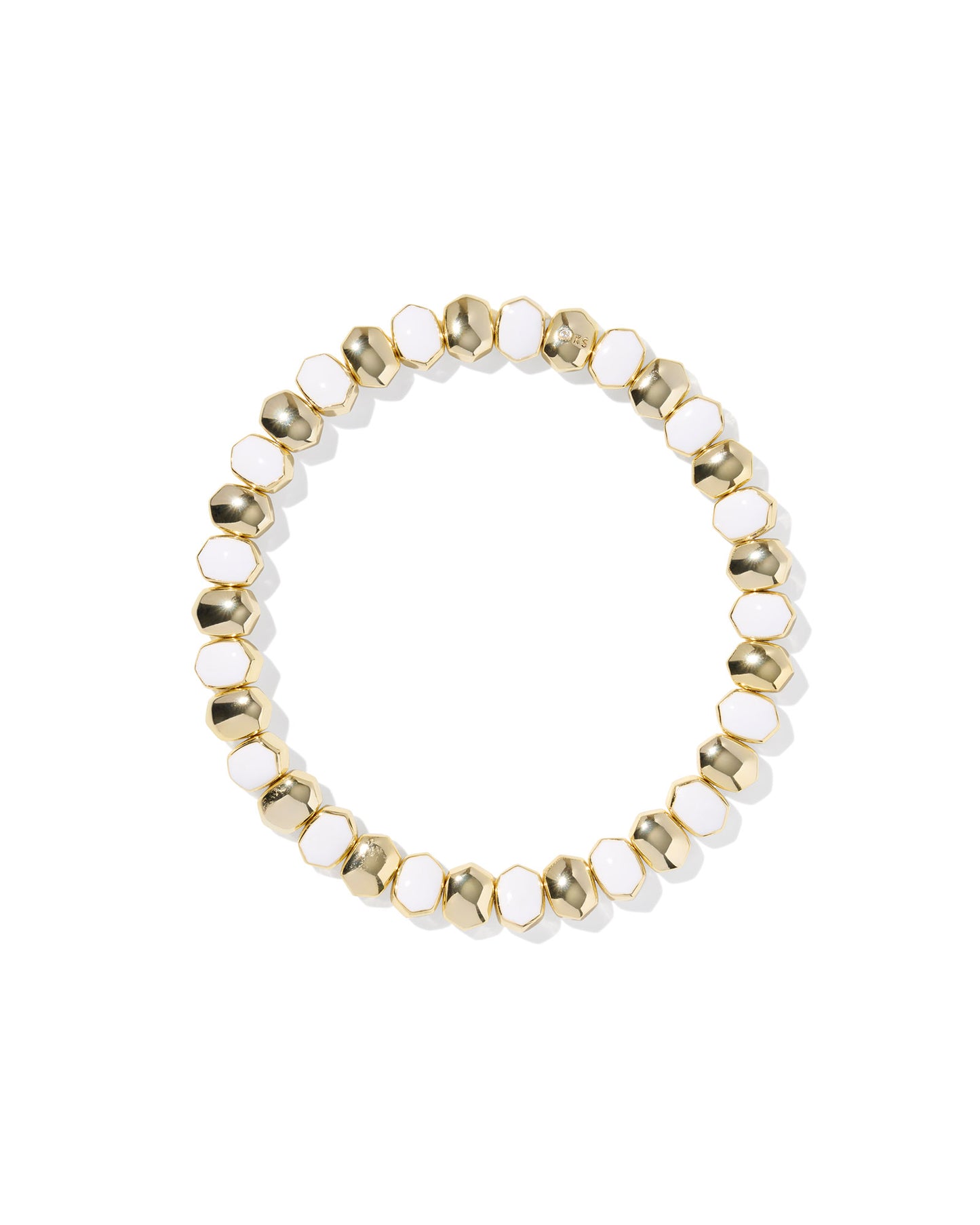 Kendra Scott Daphne Enamel Stretch Bracelet Gold White Enamel