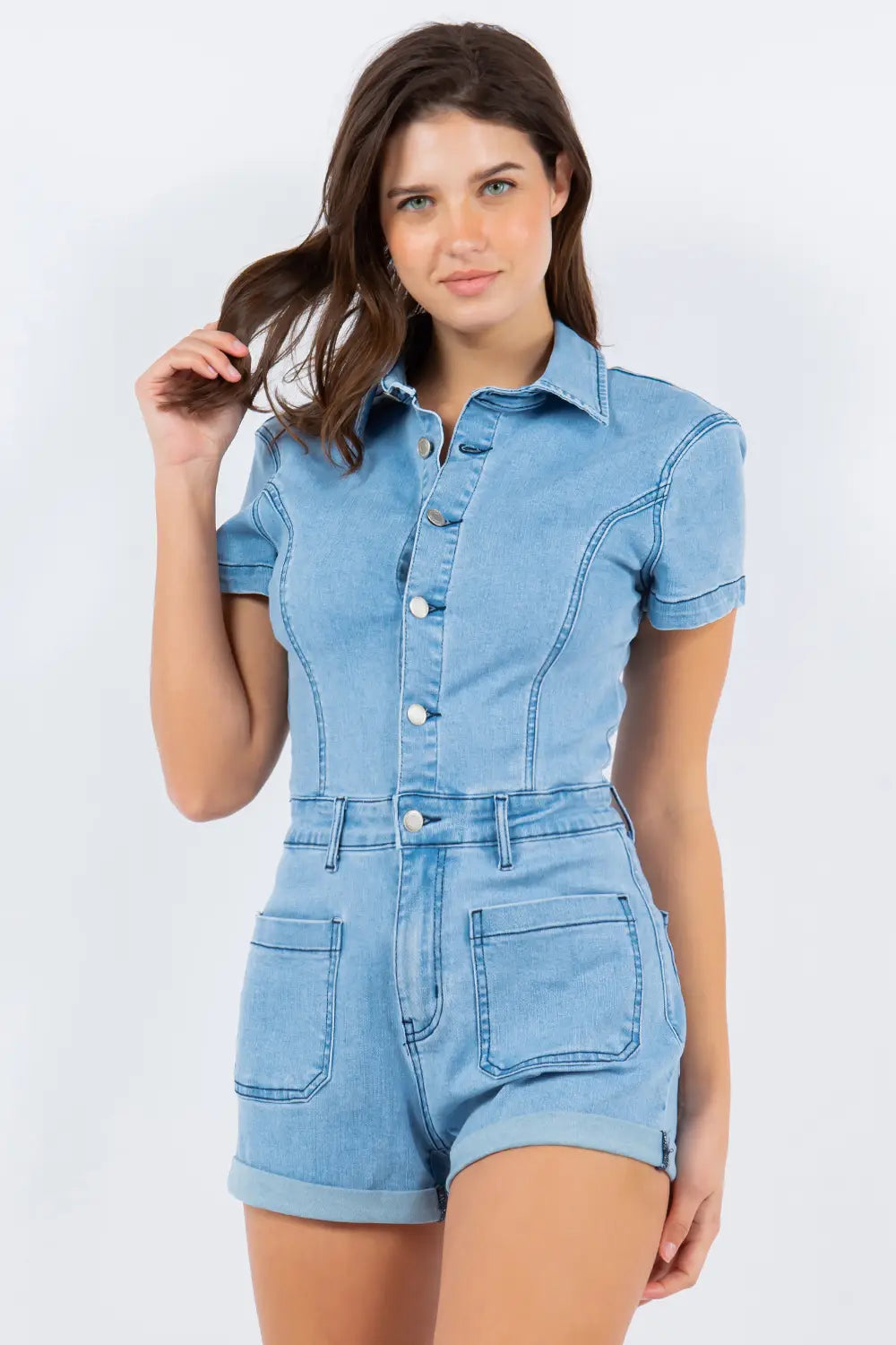 Denim Romper
