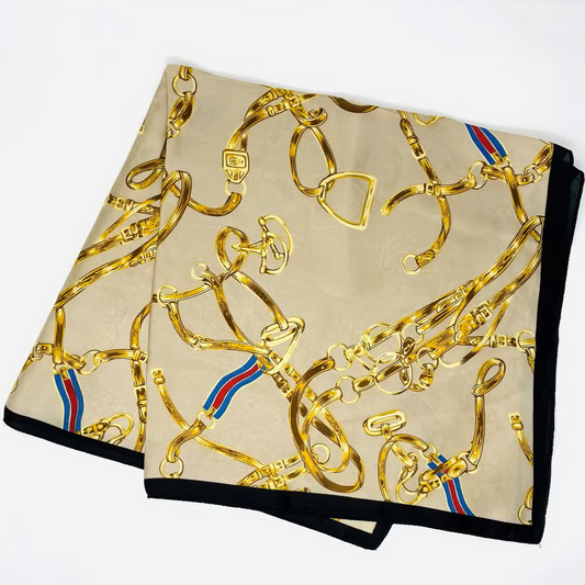 Horse Bit & Leather Equestrian Style Scarf