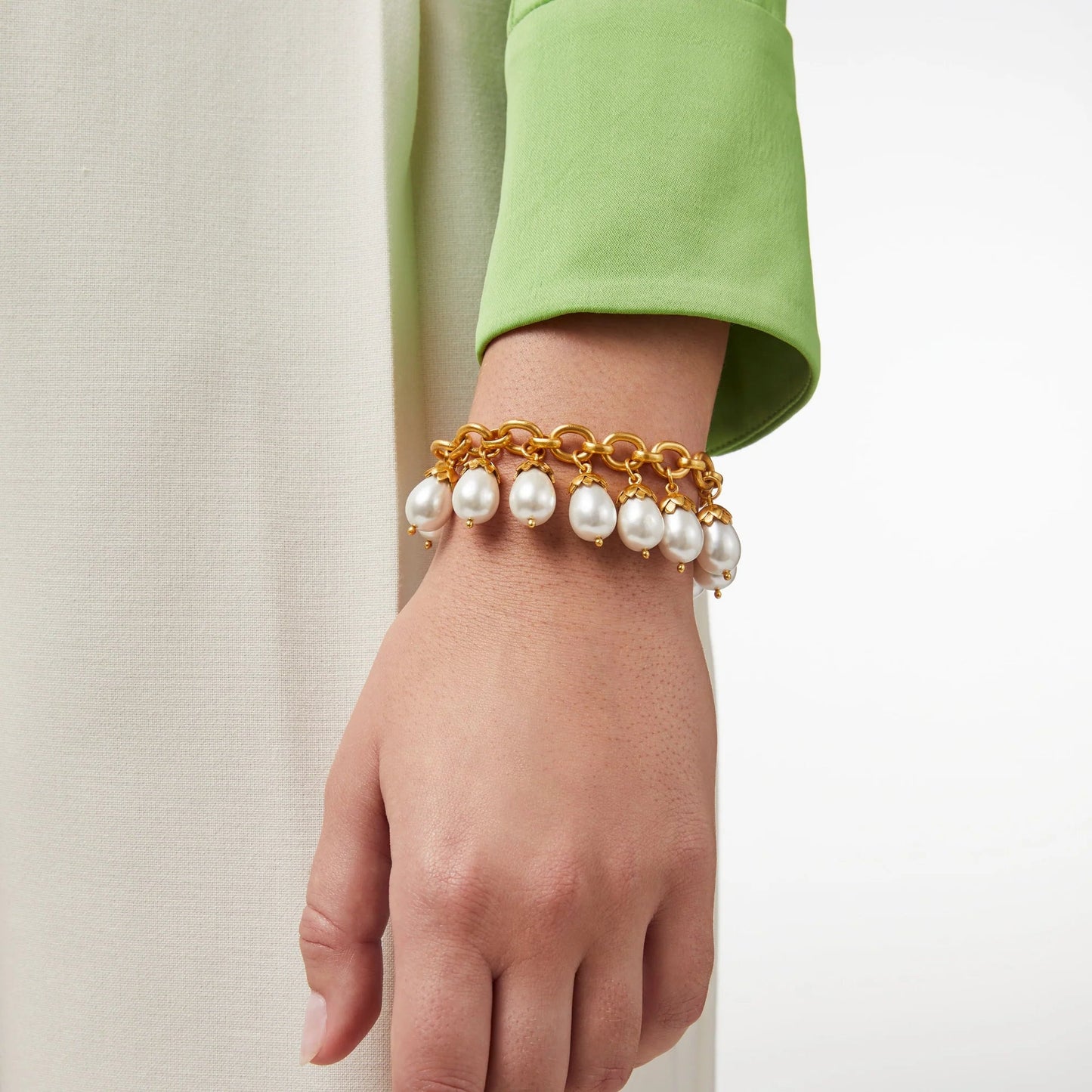 Julie Vos Flora Pearl Charm Bracelet