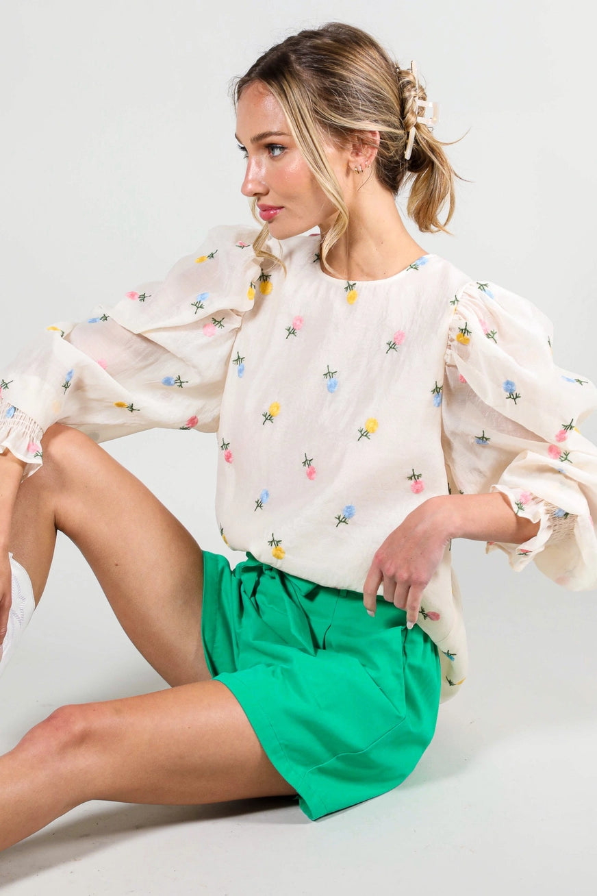 Spring Floral Blouse Top