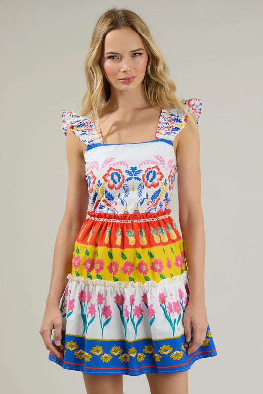 Floral Ruffle Tiered Mini Dress