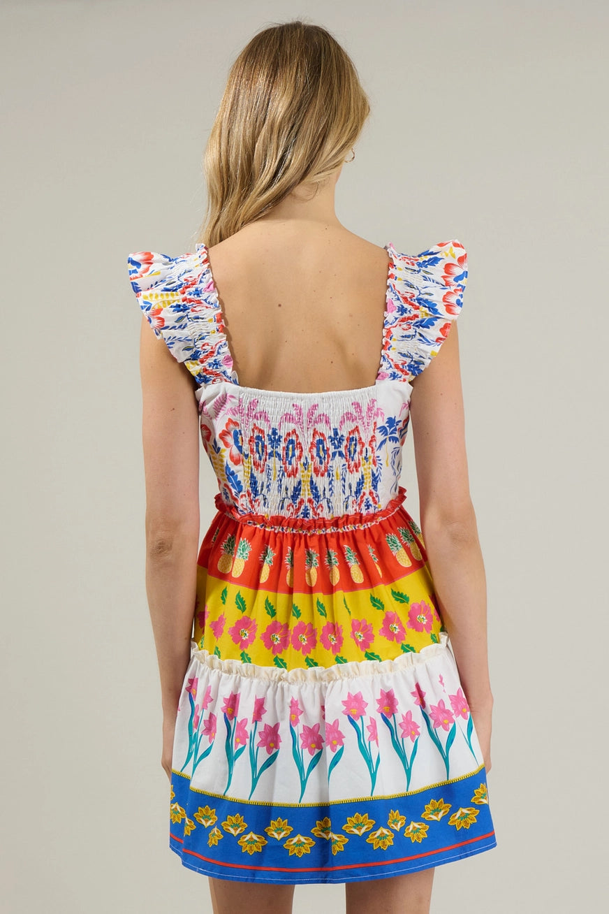 Floral Ruffle Tiered Mini Dress