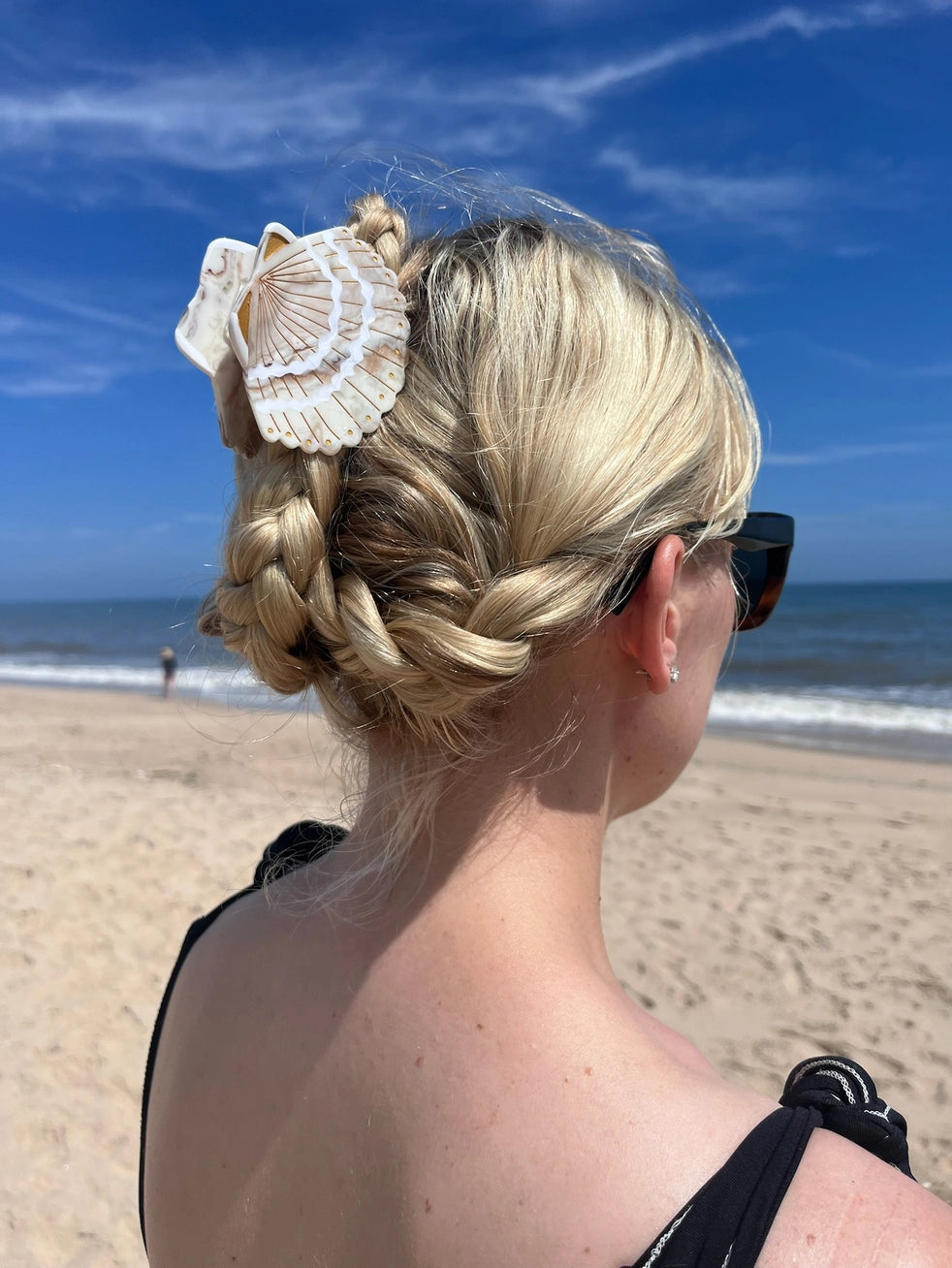 Hand-Painted Seashell Claw Hair Clip