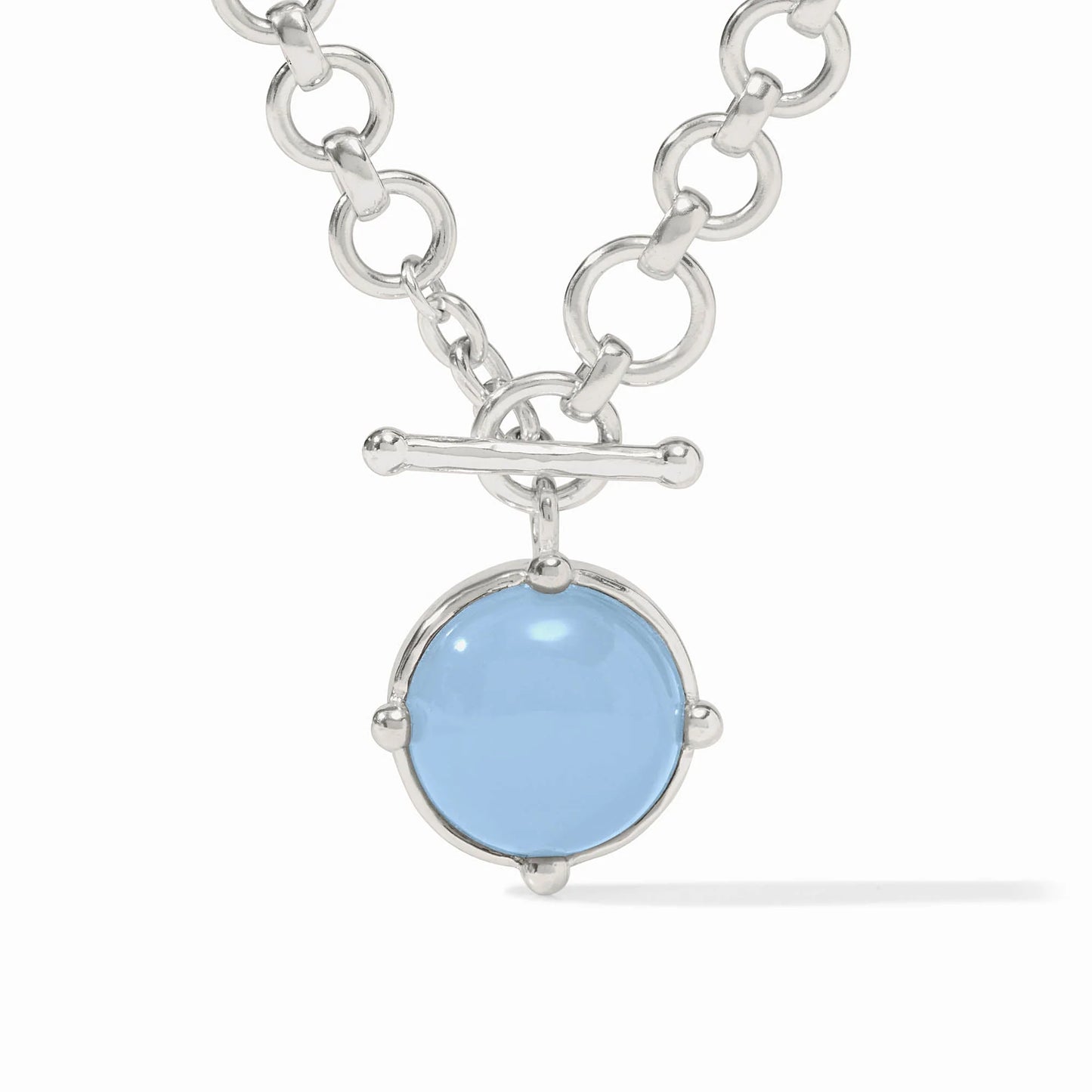 Julie Vos Honeybee Demi Necklace Silver Chalcedony Blue