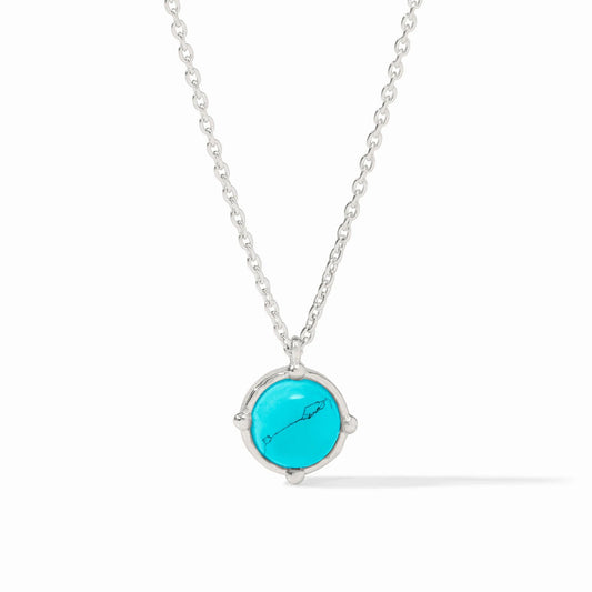 Julie Vos Honeybee Solitaire Necklace Silver Turquoise Blue