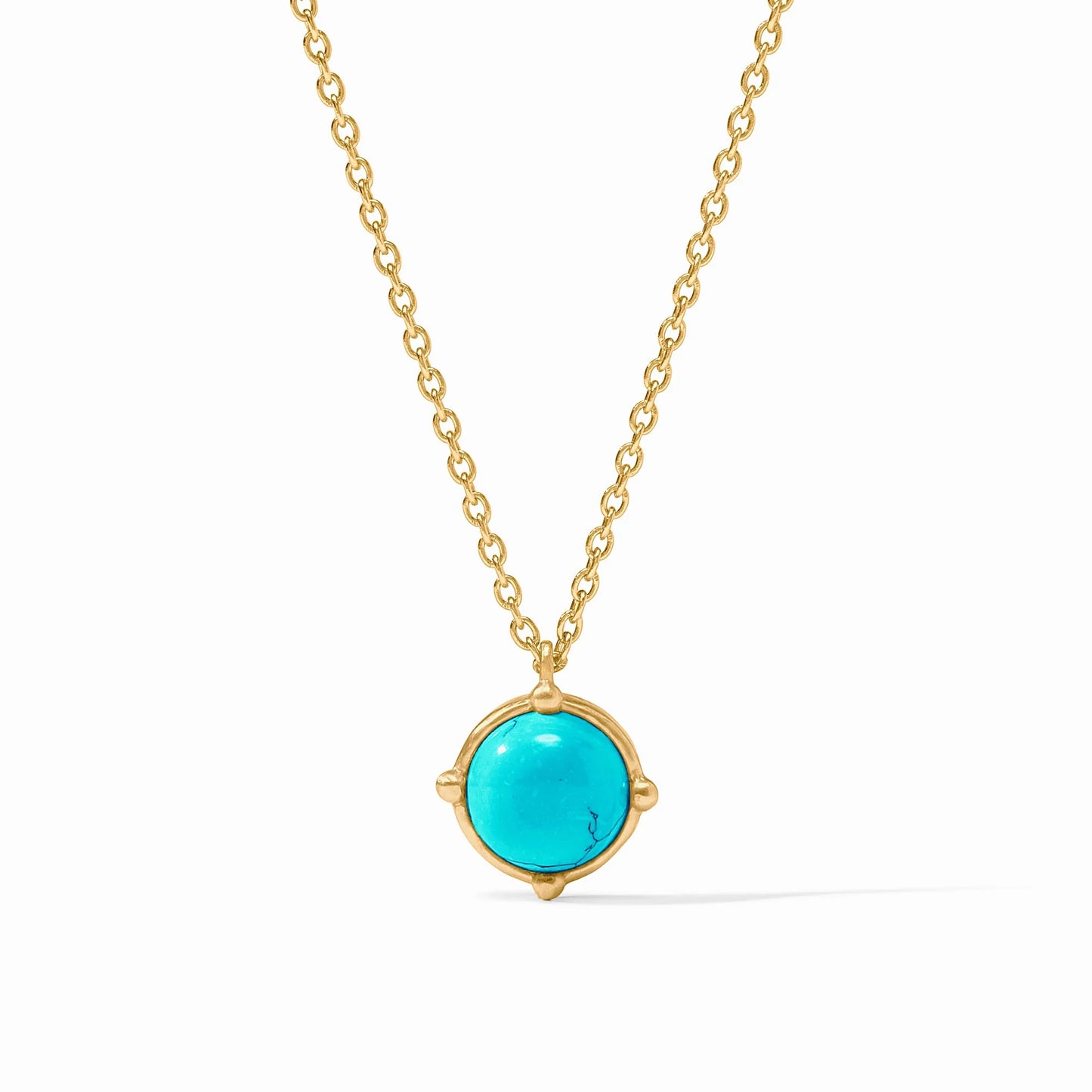 Julie Vos Honeybee Solitaire Necklace in Turquoise Blue