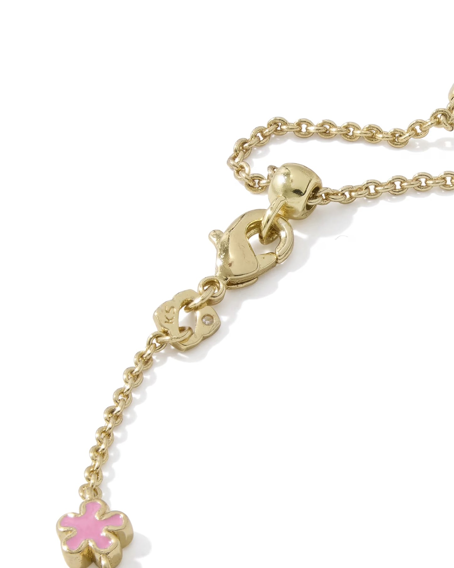 Kendra Scott Jane Gold Dark Pink Enamel Delicate Chain Bracelet