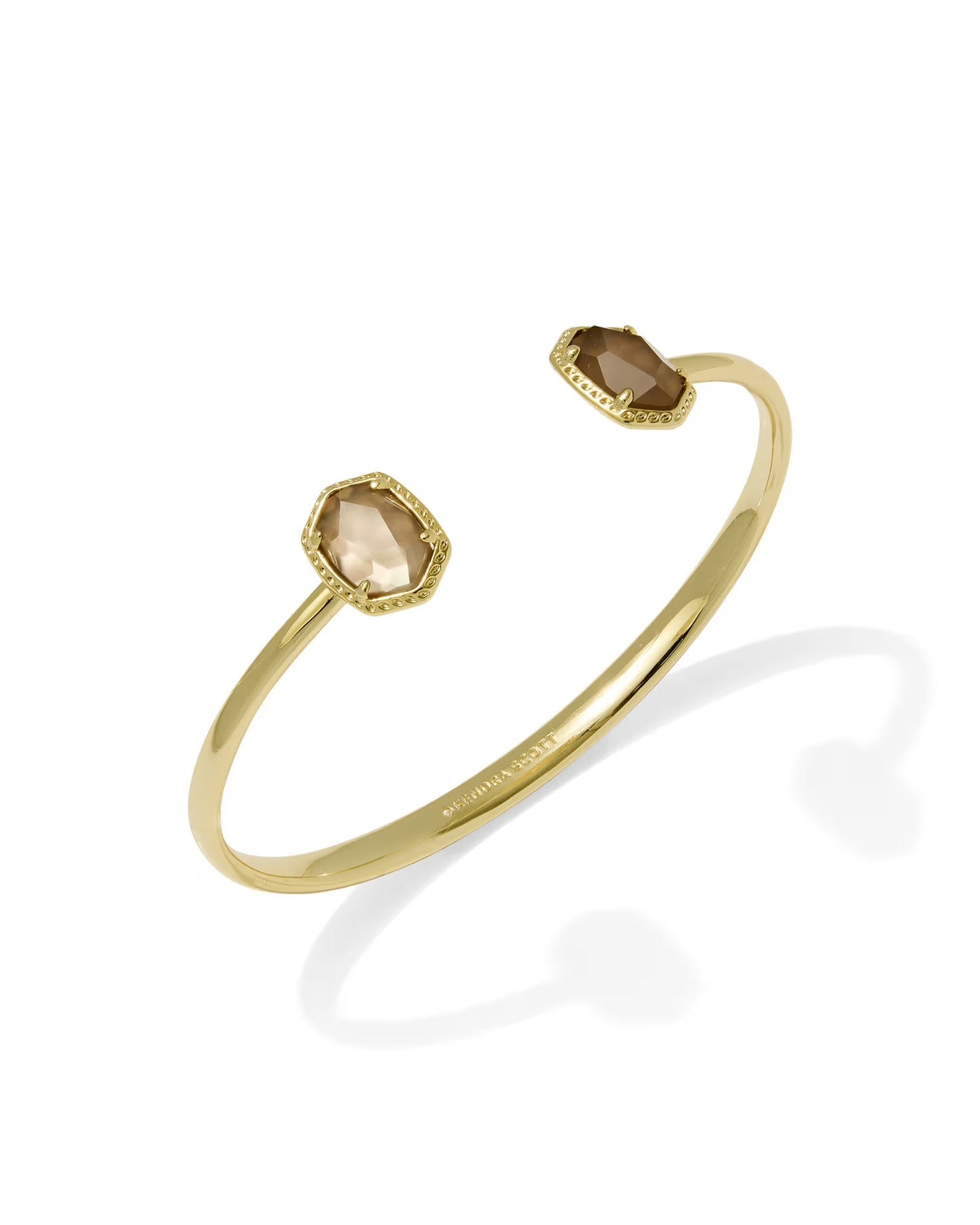 Kendra Scott Daphne Gold Frame Cuff Bracelet Taupe Mother of Pearl