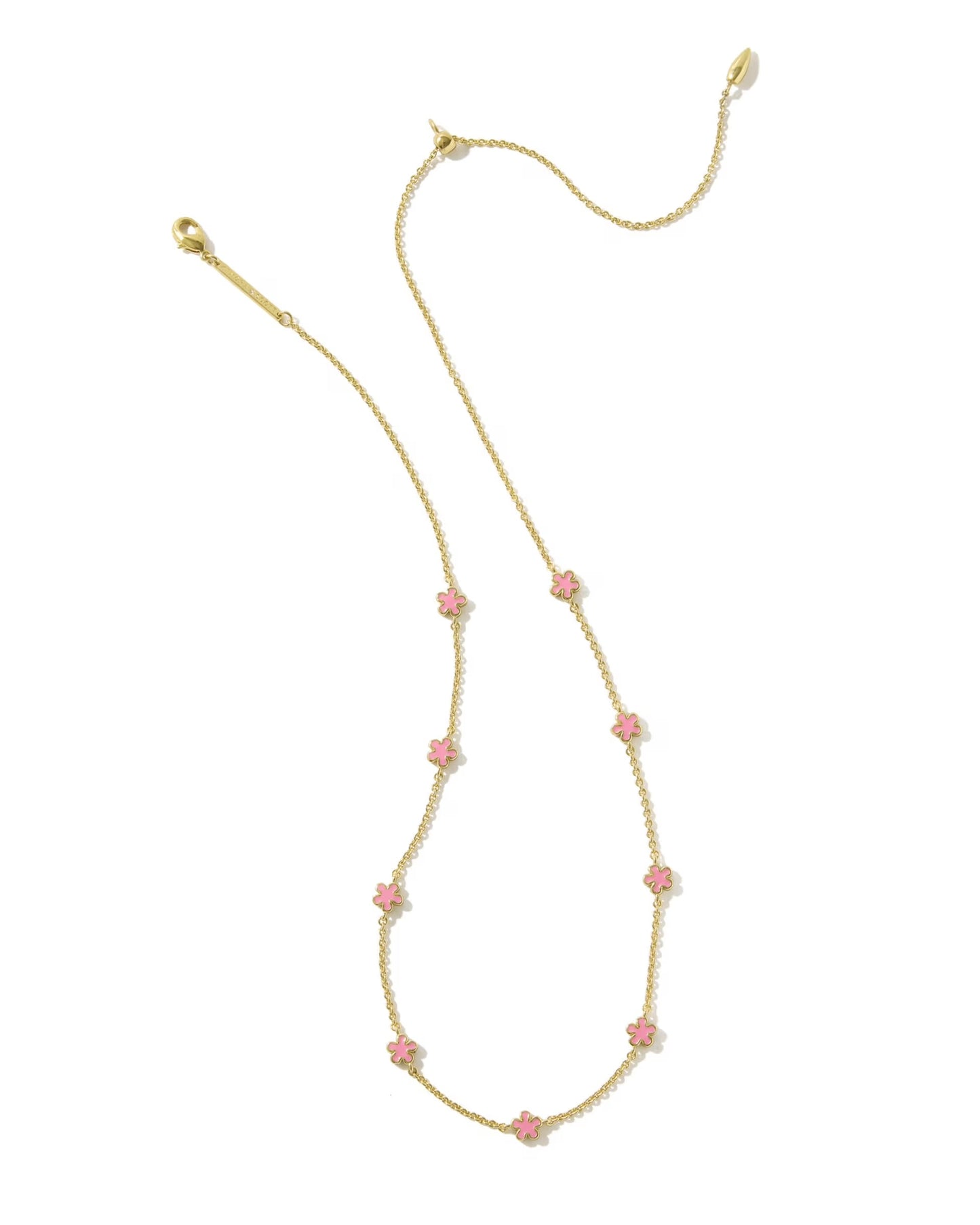 Kendra Scott Jane Gold Strand Neckalce In Dark Pink Enamel