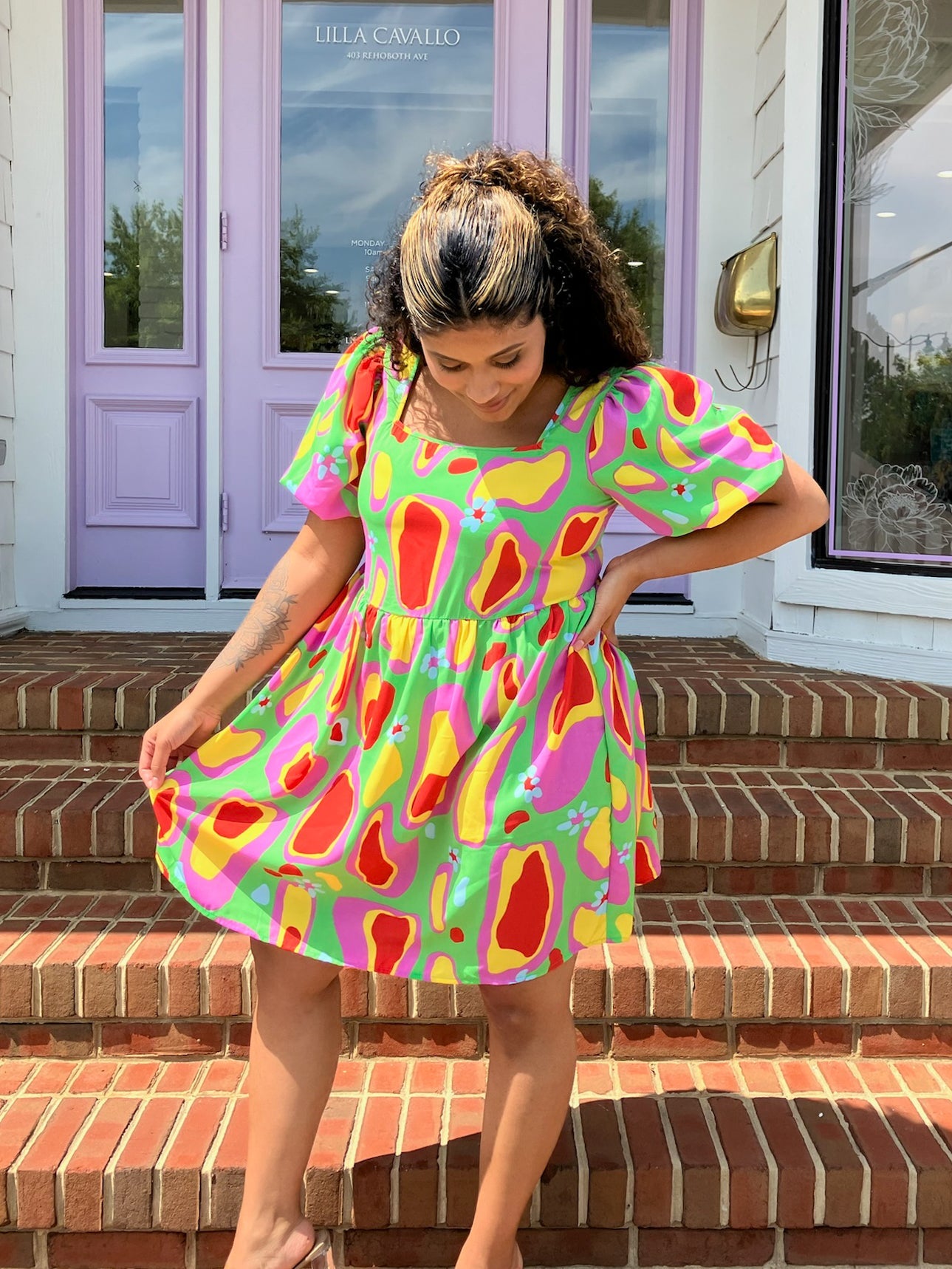 Lilla Cavallo | Lime Green Dreams Mini Dress 1X Lilla Cavallo | Lime Green Dreams Mini Dress 1X