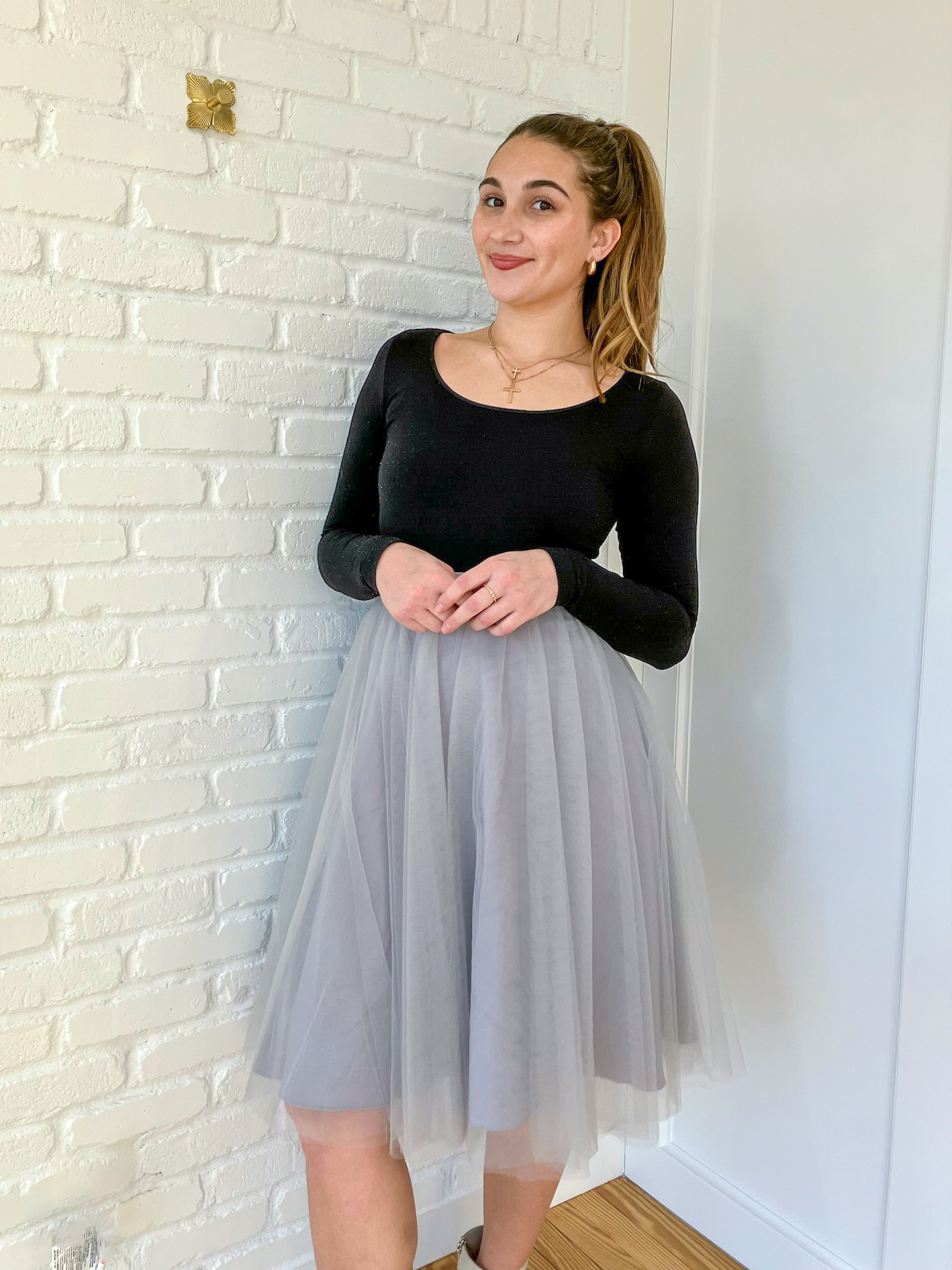 Tiered tulle outlet midi skirt