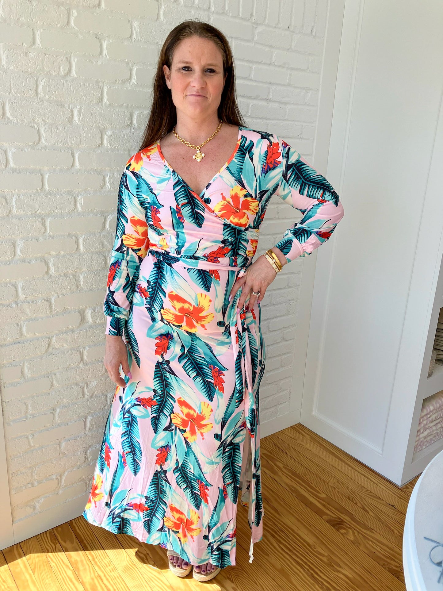 Banana Leaf Curvy Fit Maxi Dress