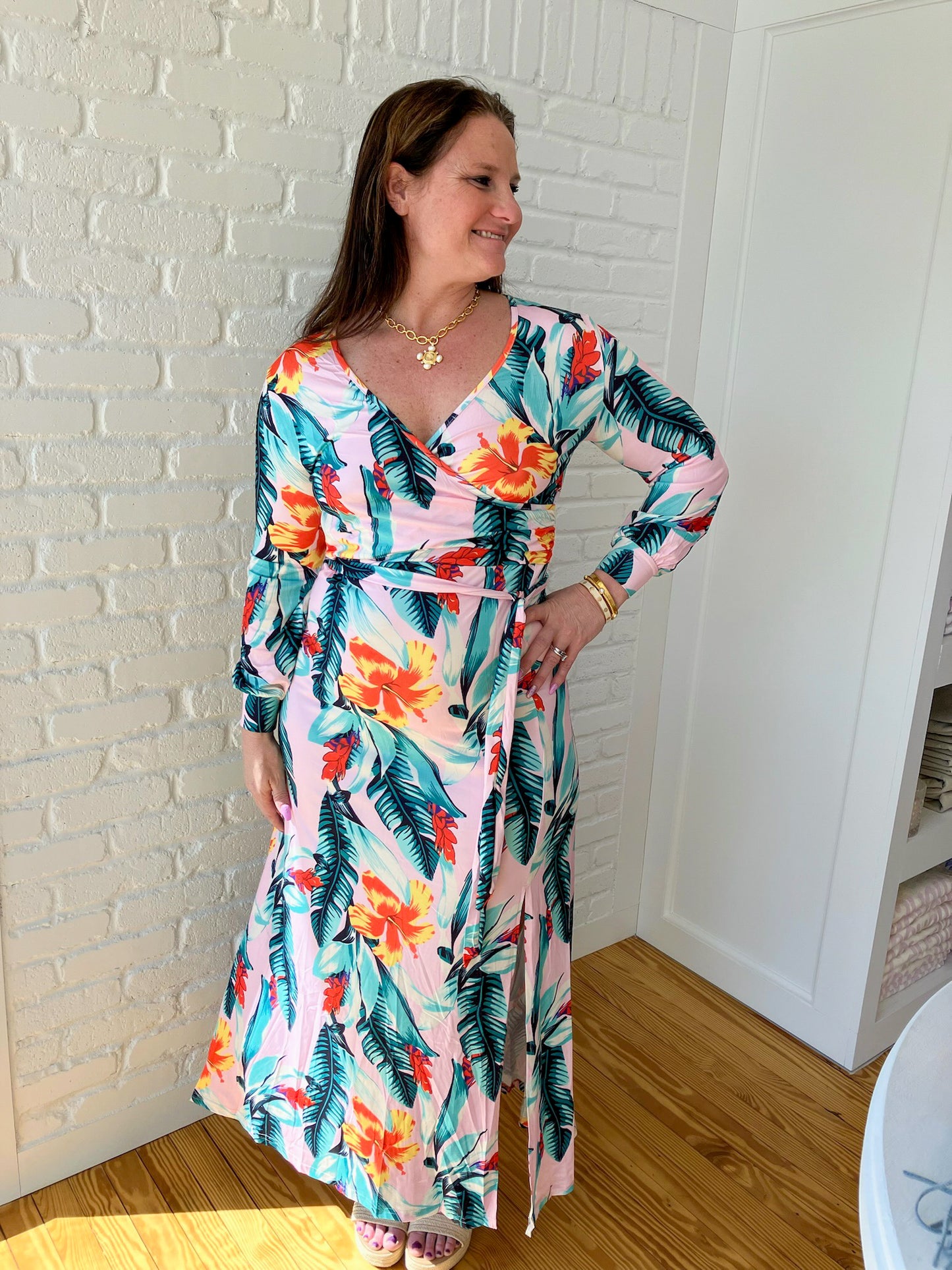 Banana Leaf Curvy Fit Maxi Dress