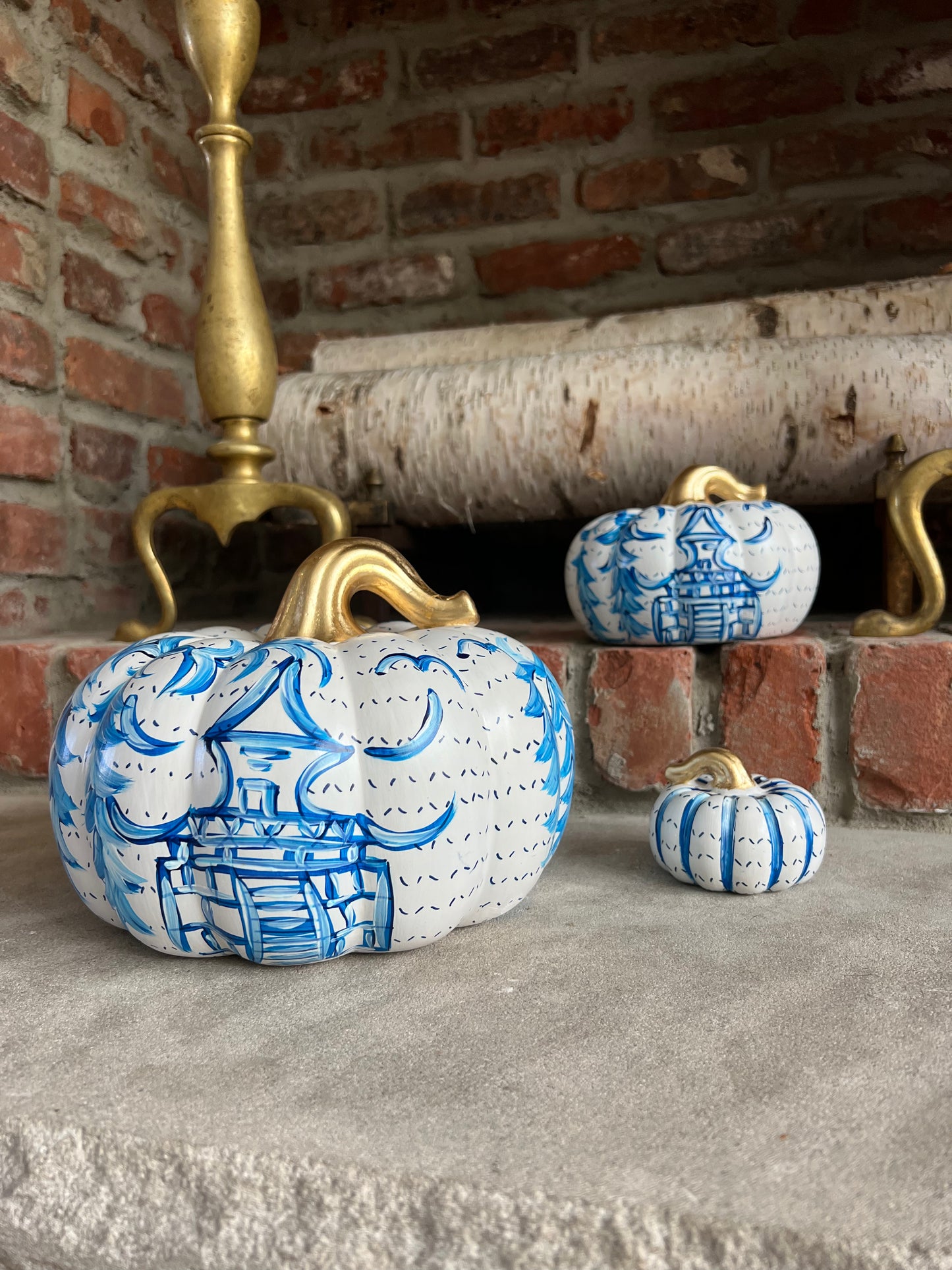 Chinoiserie Blue & White Pumpkins