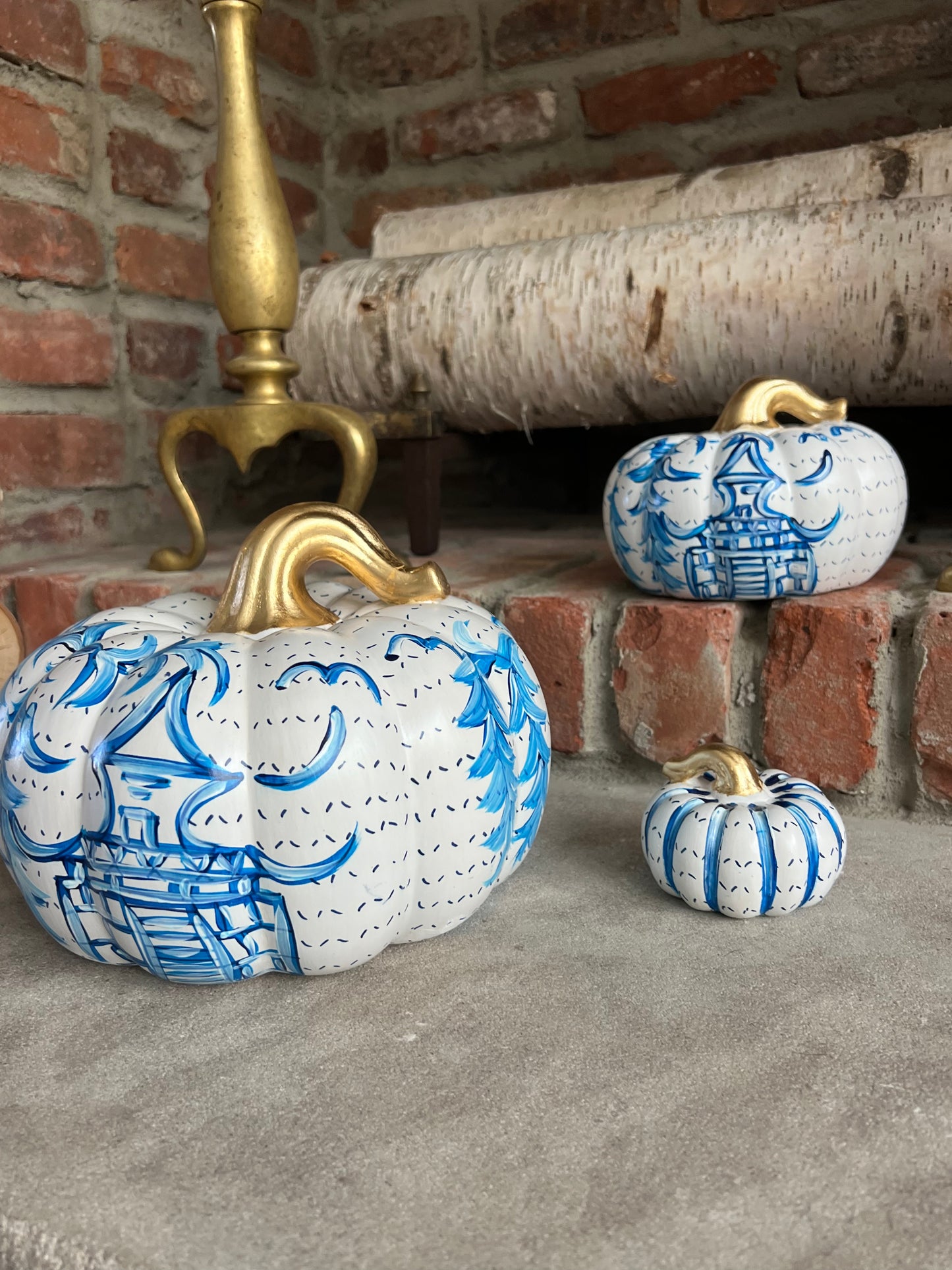 Chinoiserie Blue & White Pumpkins