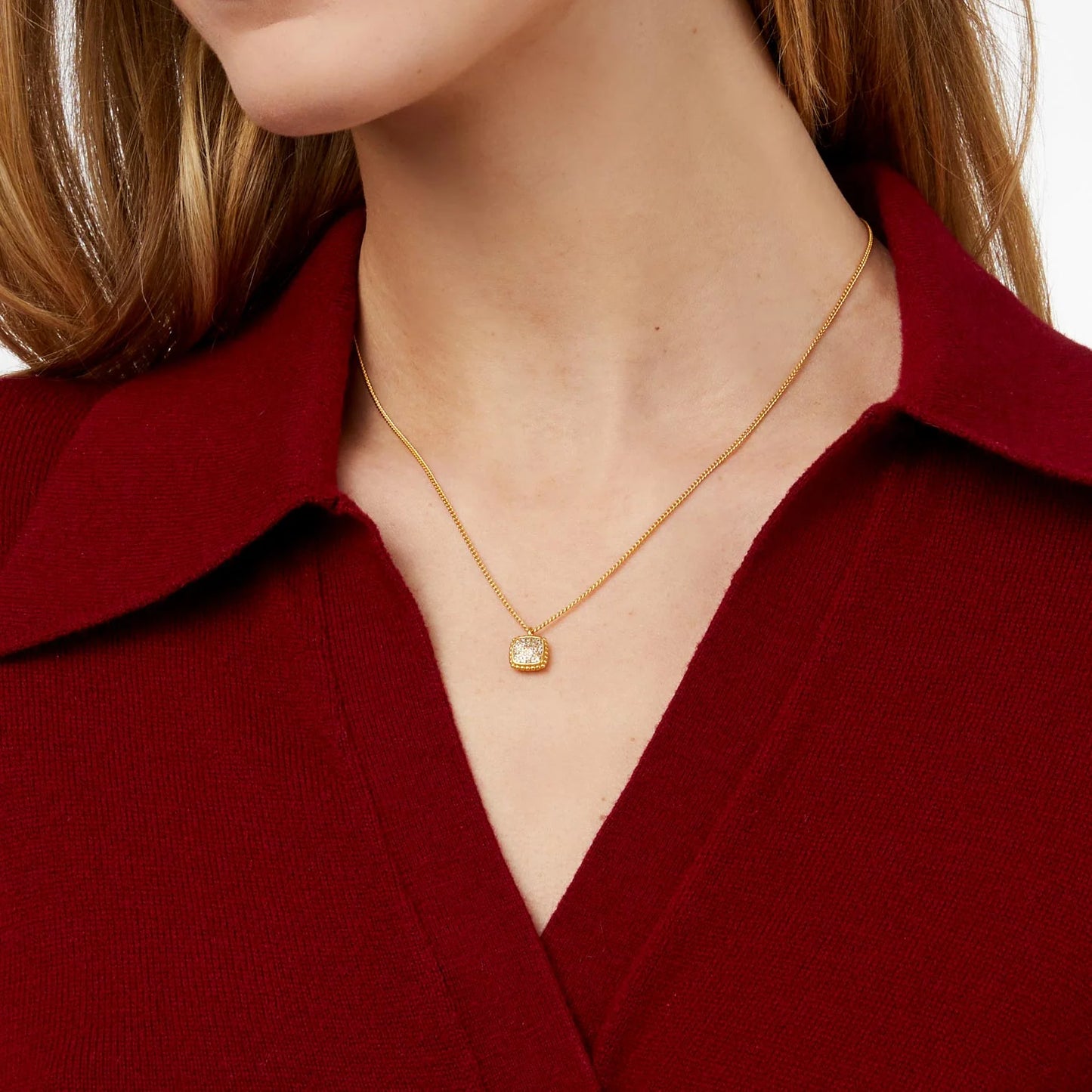 Julie Vos Noel Pave Solitaire Necklace
