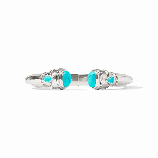 Julie Vos Cannes Demi Cuff Silver Turquoise Blue