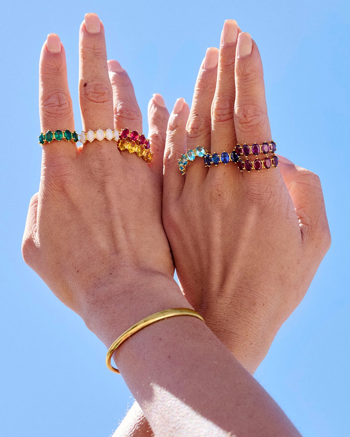 Kendra Scott Cailin Crystal Band Ring Gold Purple Crystal