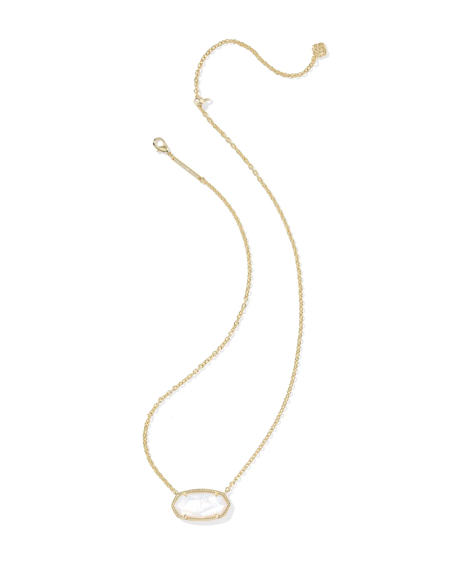 Kendra Scott Elisa Statement Short Pendant Necklace Gold Ivory Mother Of Pearl