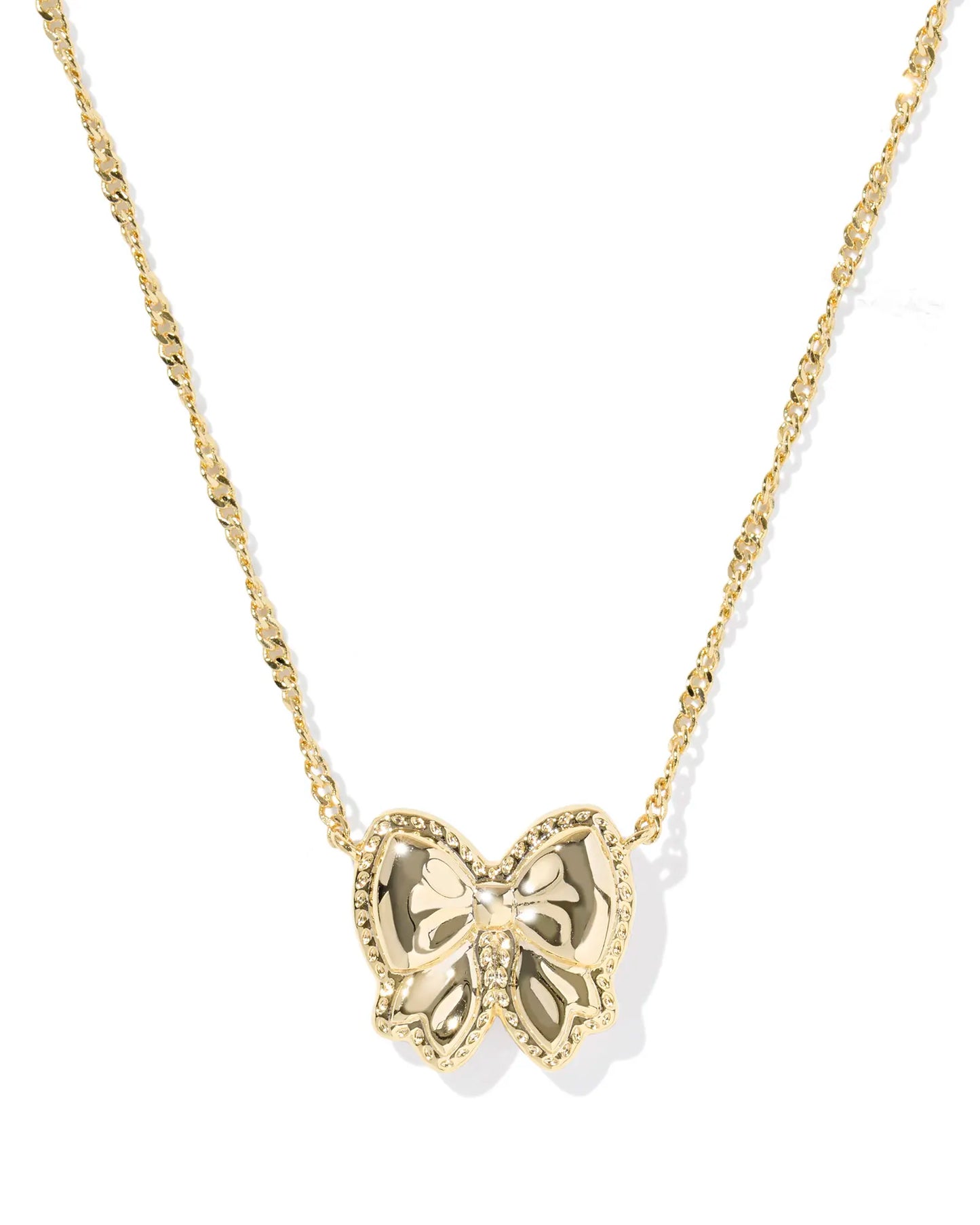 Kendra Scott Haley Bow Short Pendant Necklace Gold Ivory Mother OF Pearl