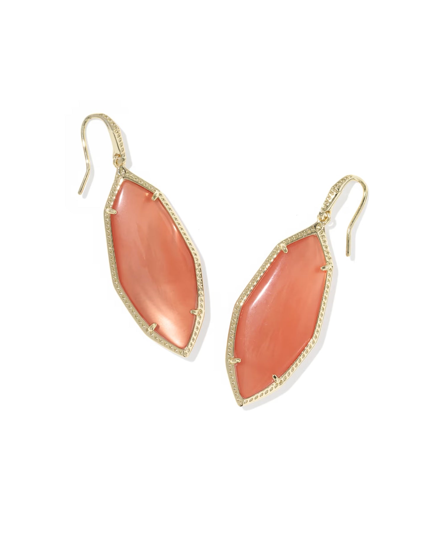 Kendra Scott Ophelia Gold Drop Earring in Burnt Orange Mother-of-Pearl