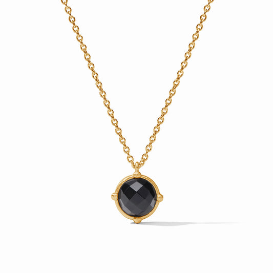 Julie Vos Honeybee Solitaire Necklace Obsidian Black