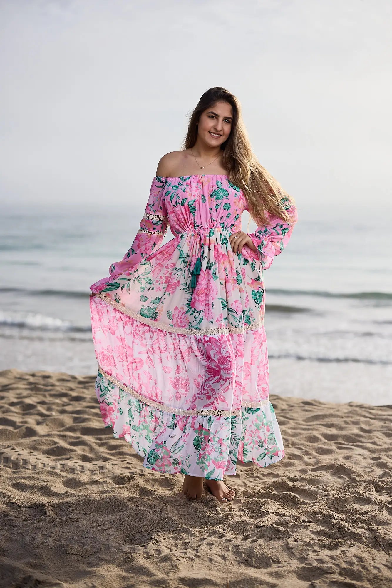 Love Shack Off The Shoulder Maxi Dress