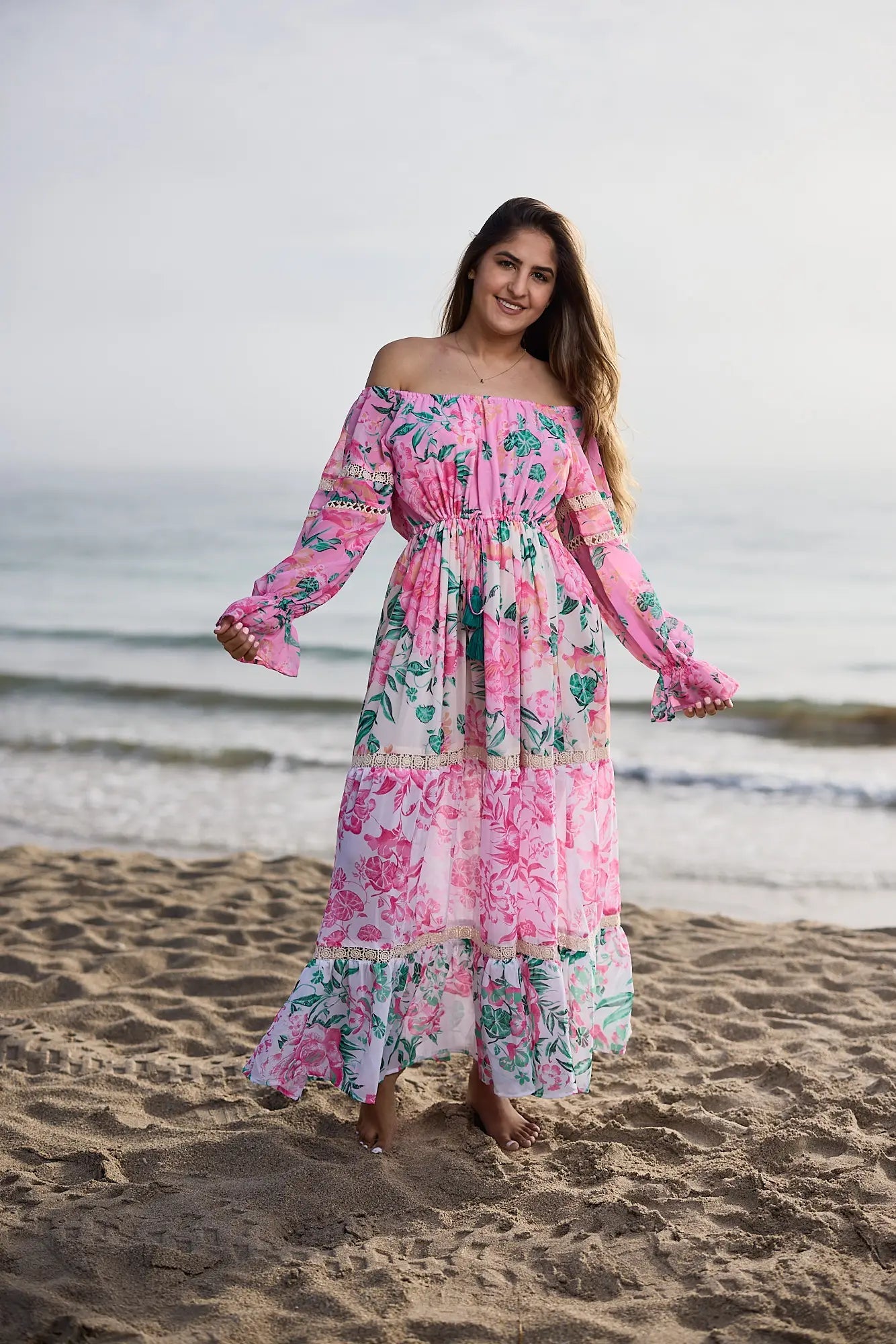 Love Shack Off The Shoulder Maxi Dress