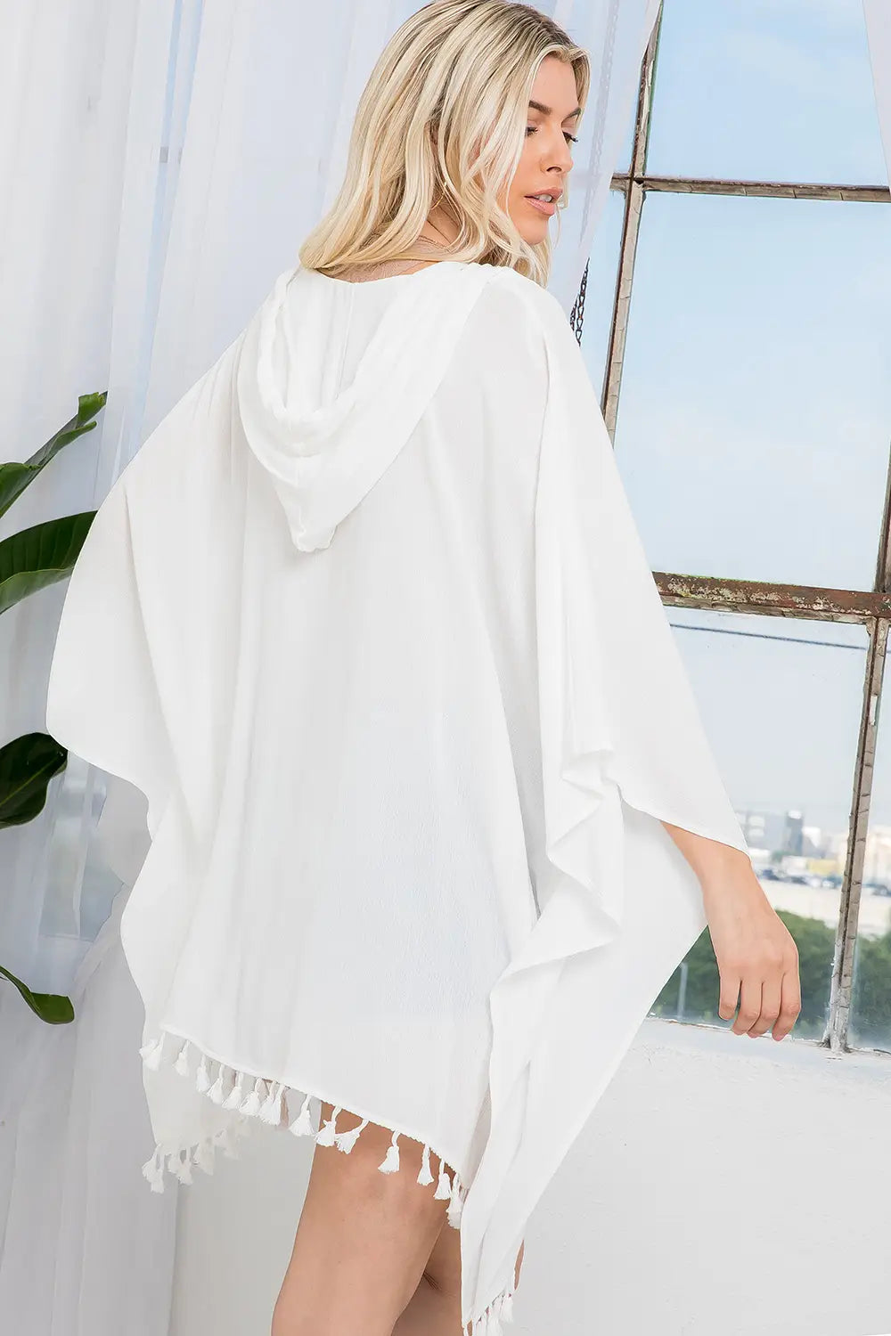 Tassel Poncho Cover Up Top