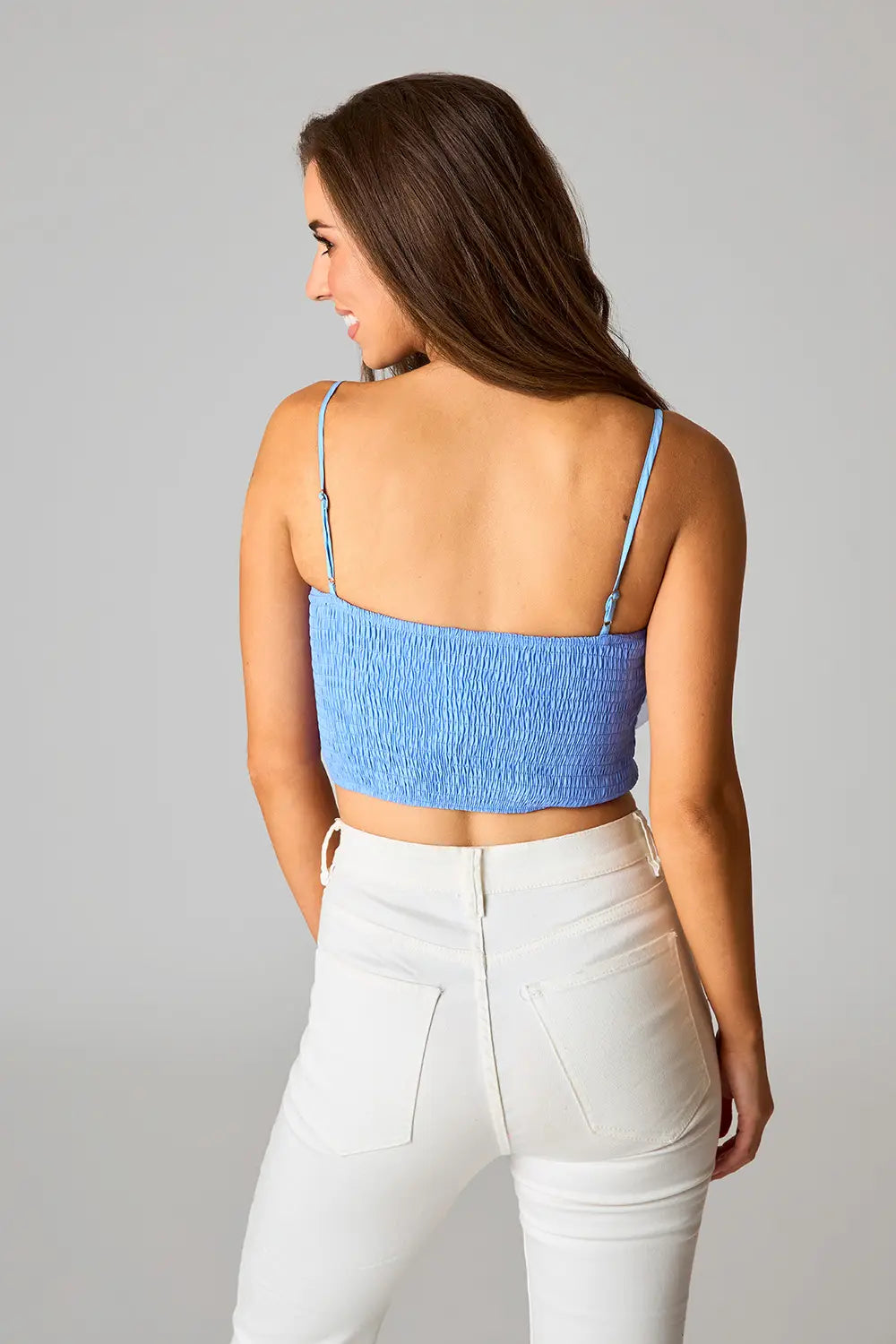 Petal Blue Cropped Tank Top