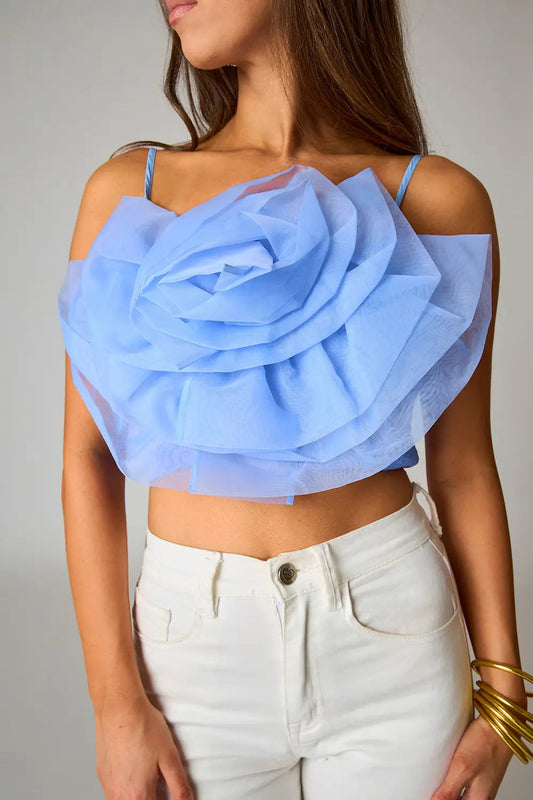Petal Blue Cropped Tank Top
