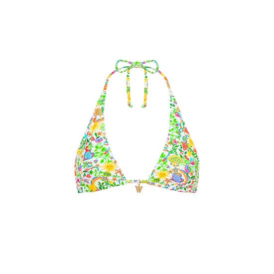 Kulani Kinis Classic Tie Halter Bikini Top Desert Disco