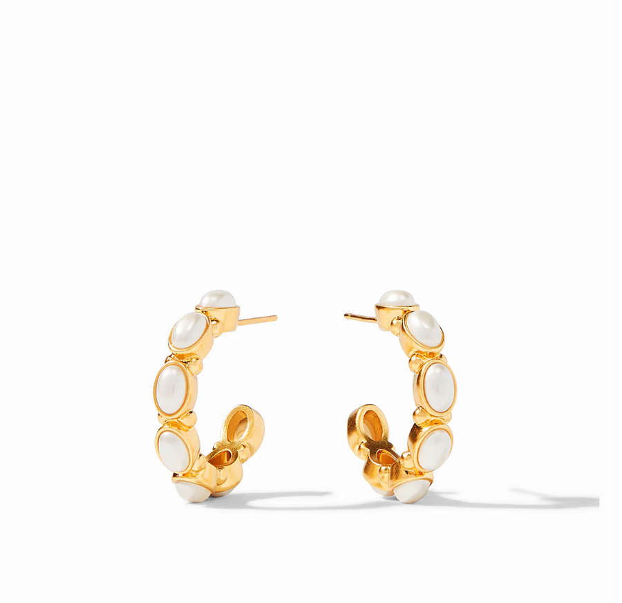 Julie Vos Mykonos Pearl Hoops-Bigger one