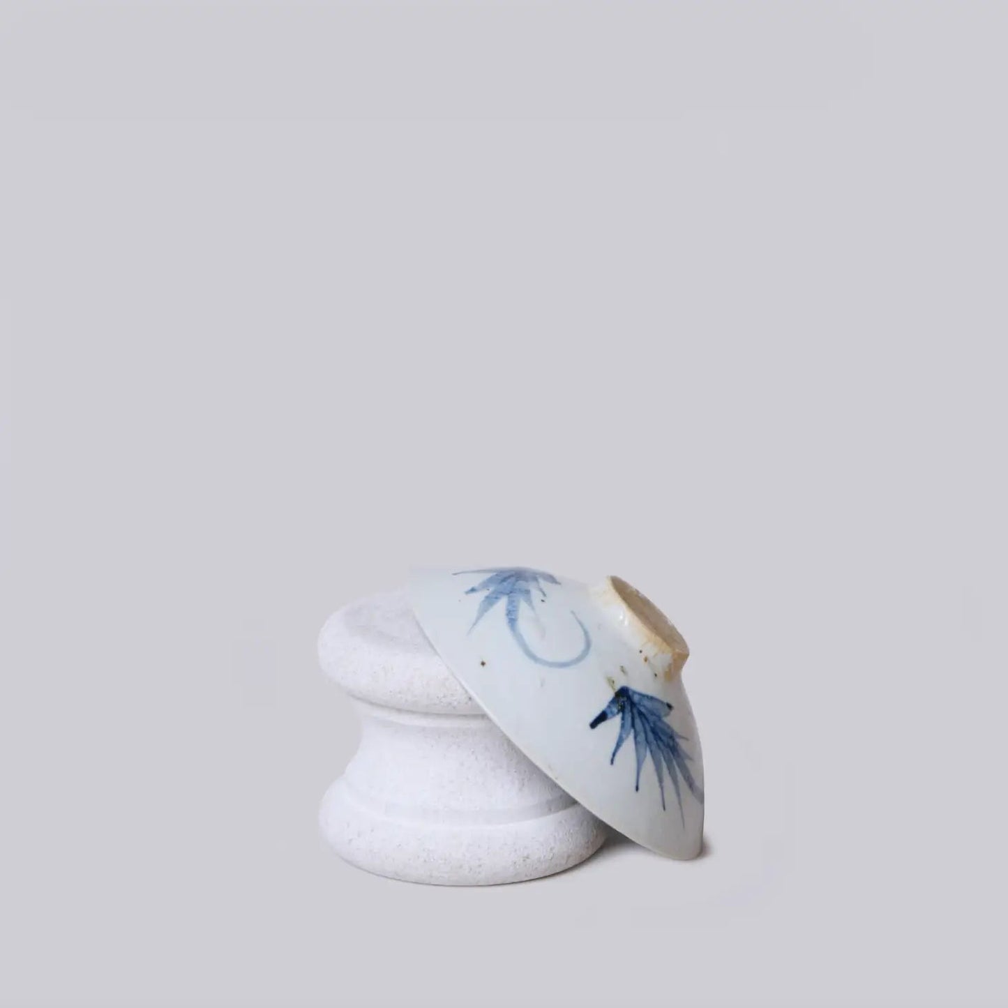Small Blue and White Porcelain Noble Character Conical Dish
