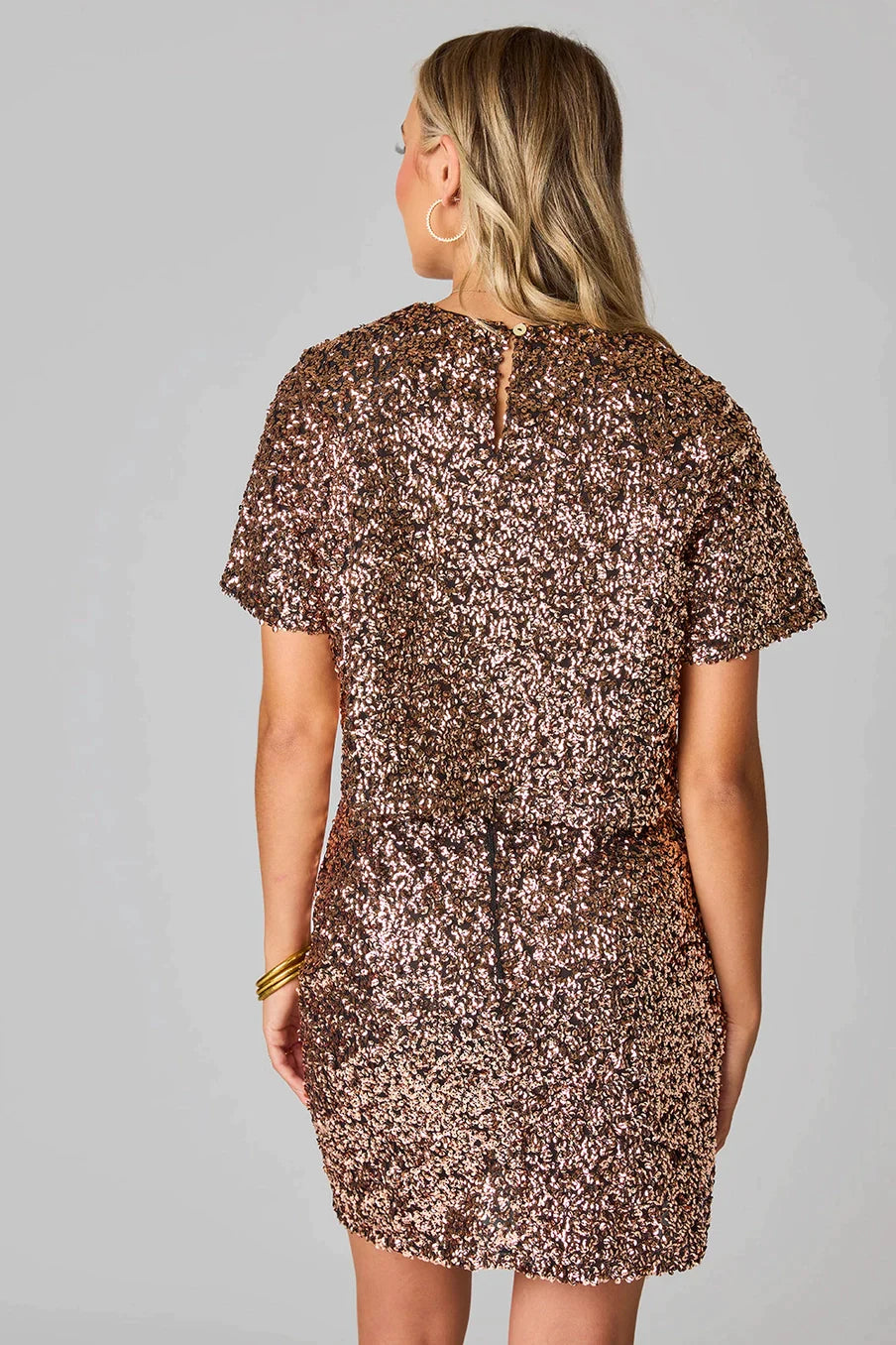 Brown Sequin Mini Skirt