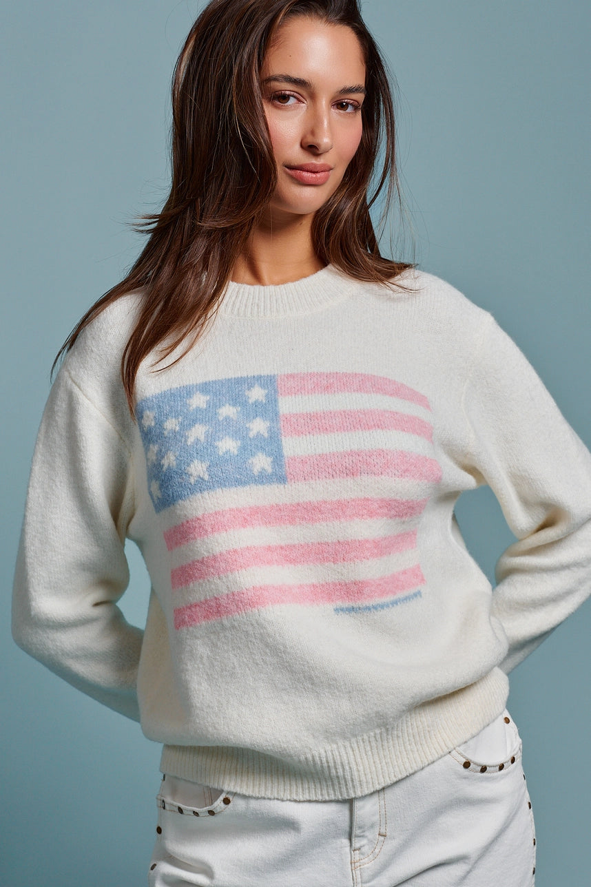 Vintage Flag Relaxed Soft Knit Sweater