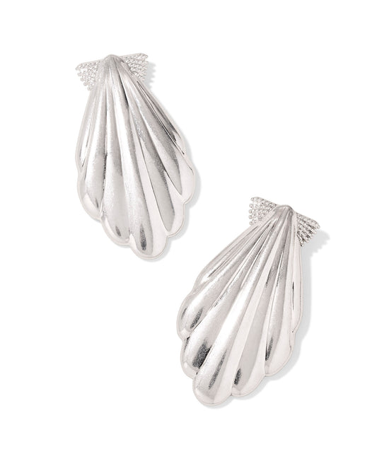 Kendra Scott Alexa Metal Statement Earrings Vintage Silver